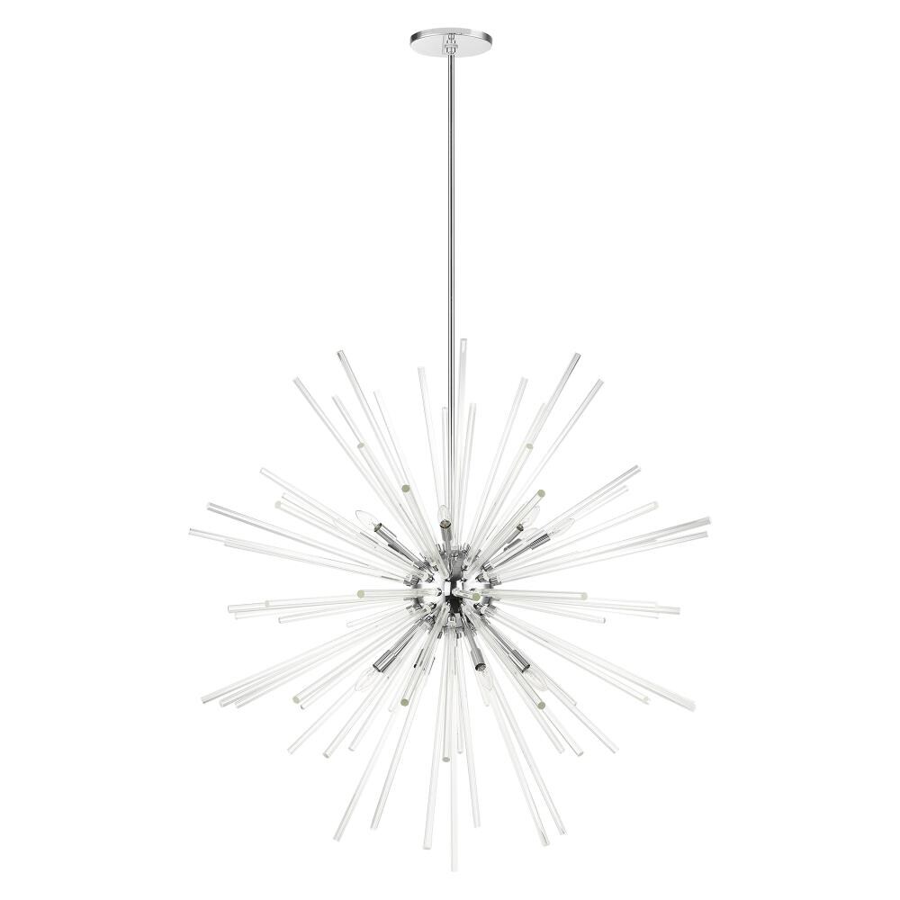 Polished Chrome and Clear Crystal 16-Light Foyer Pendant