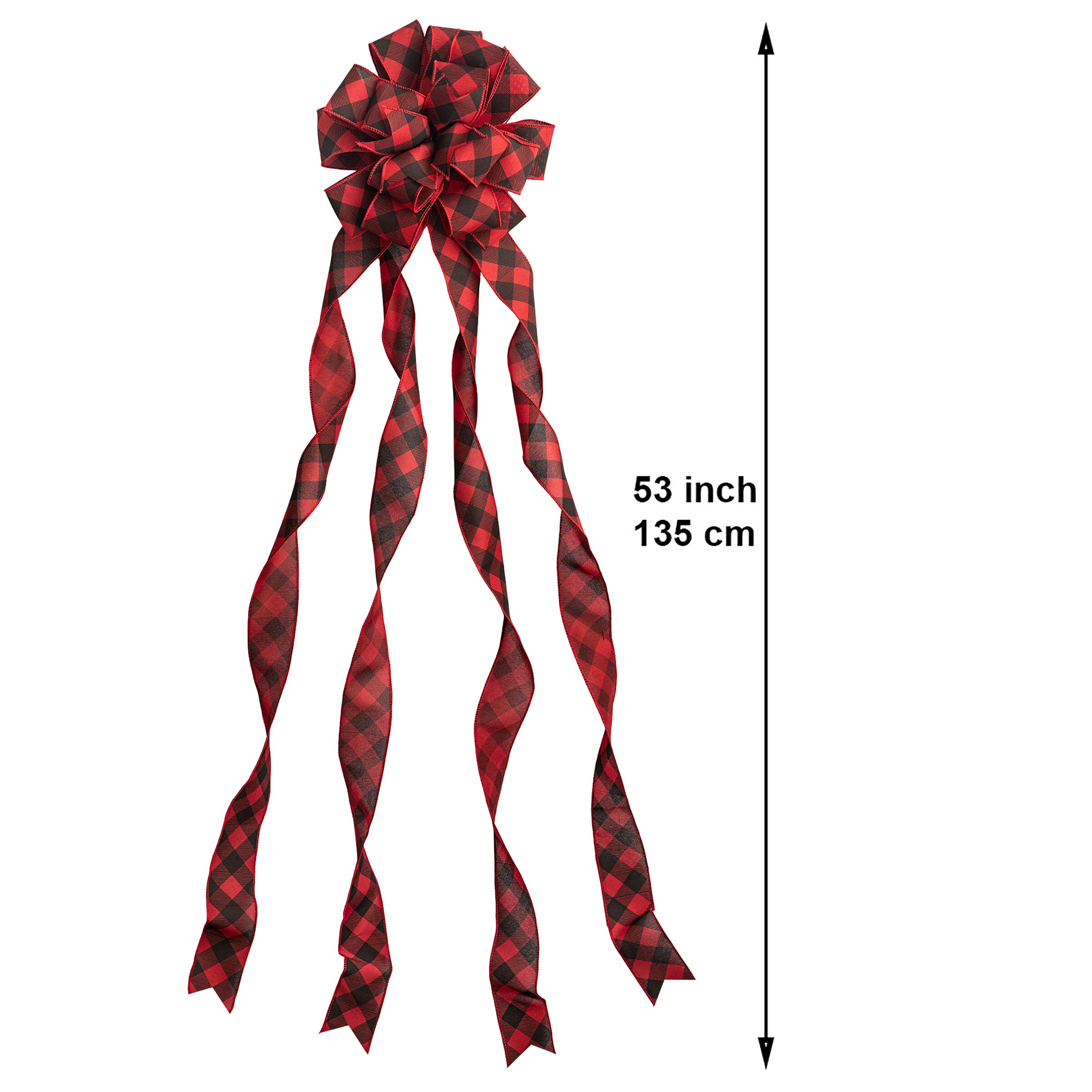 Large Red Satin Christmas Tree Topper Bow 6 Ft. Tails 