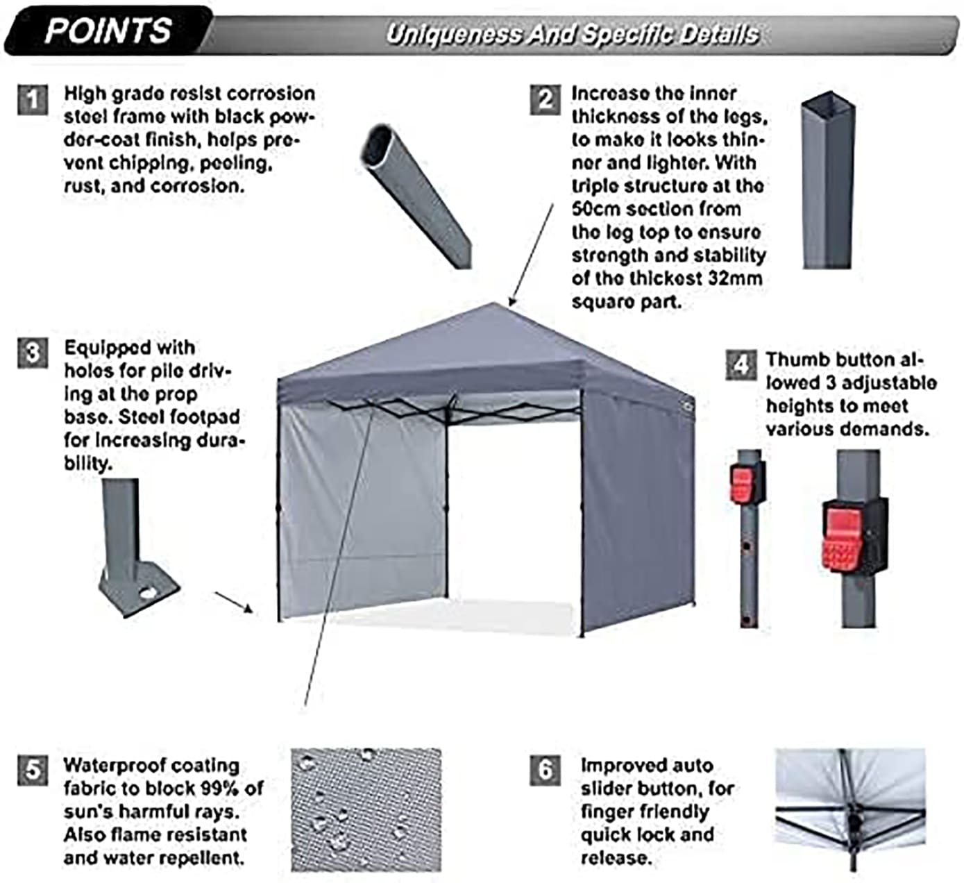 ABCCANOPY AHZJ2W-10FTGRAY Canopies-Sl - View #4
