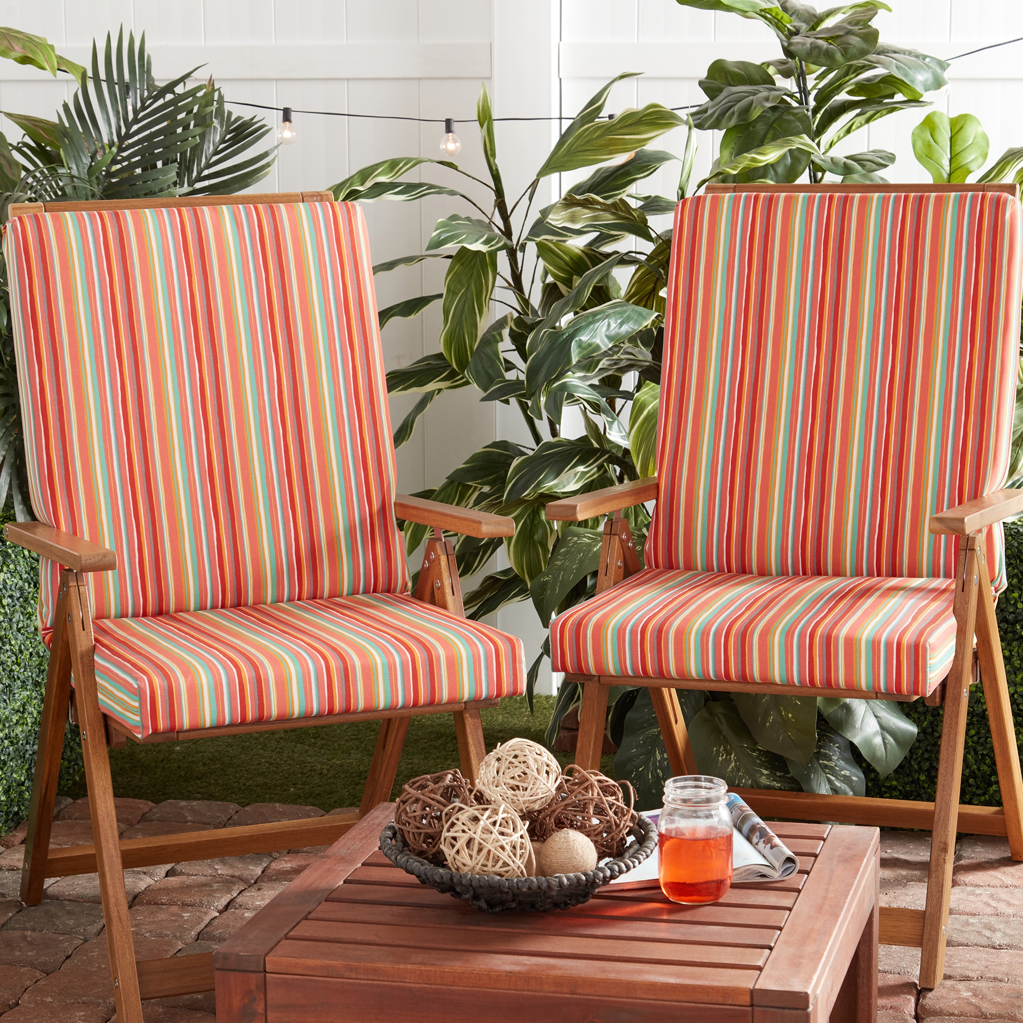 Greendale Home Fashions OP1900-WATERMELON Patio-Furniture-Cushions - View #5