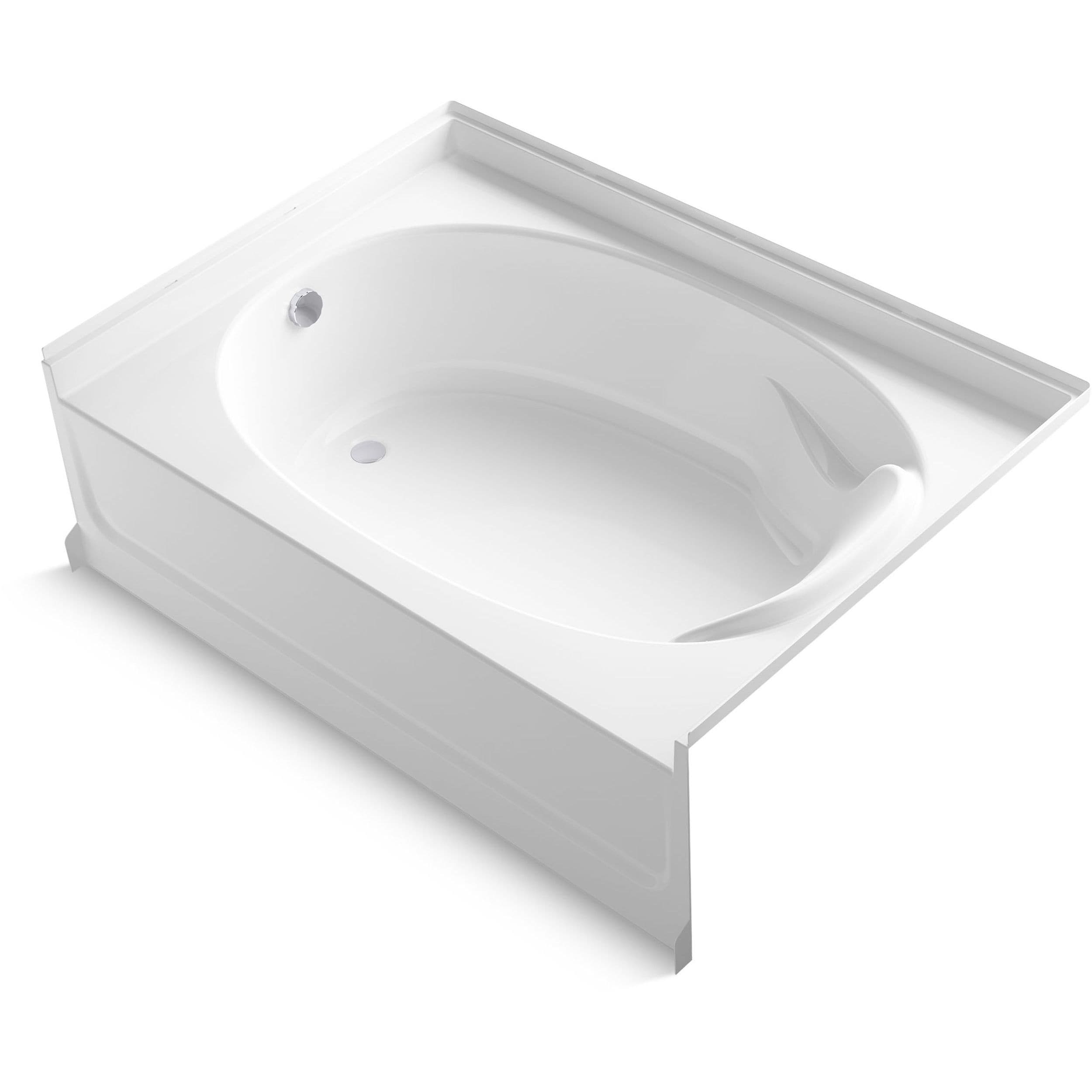 Sterling 71111110-0 Ensemble 43.5-in x 60-in White Fiberglass/Plastic composite Oval Alcove Soaking bathtub ( Left Drain )