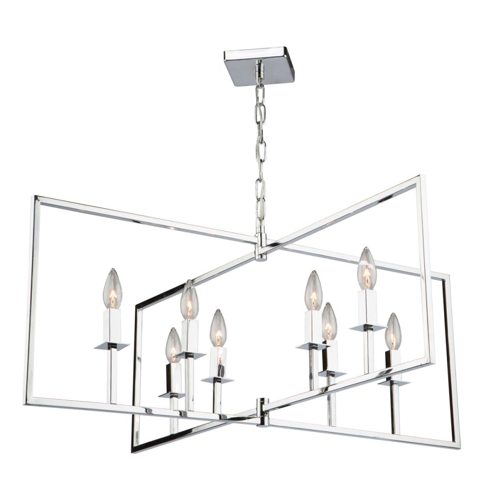 ARTCRAFT AC10723CH Allston 8-Light Polished Chrome Transitional Dry rated Chandelier
