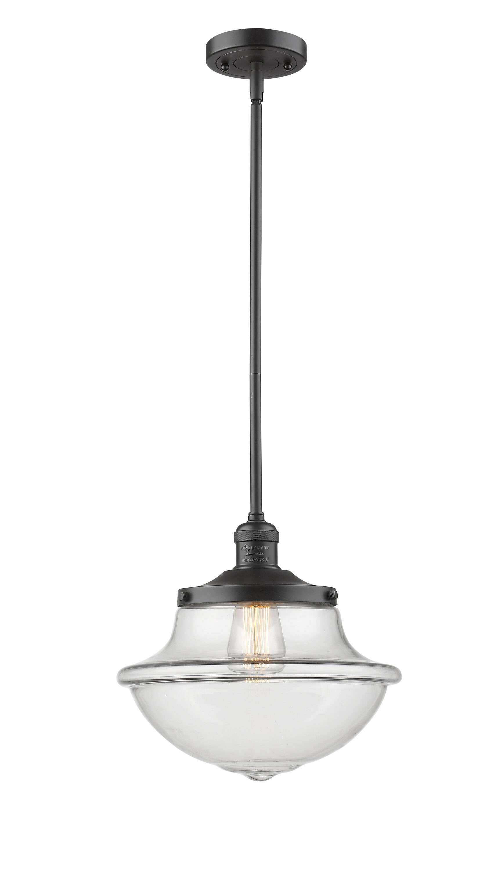 Innovations Lighting 201S-OB-G542 Oxford Oil Rubbed Bronze Traditional Clear glass Schoolhouse Medium Hanging Pendant light