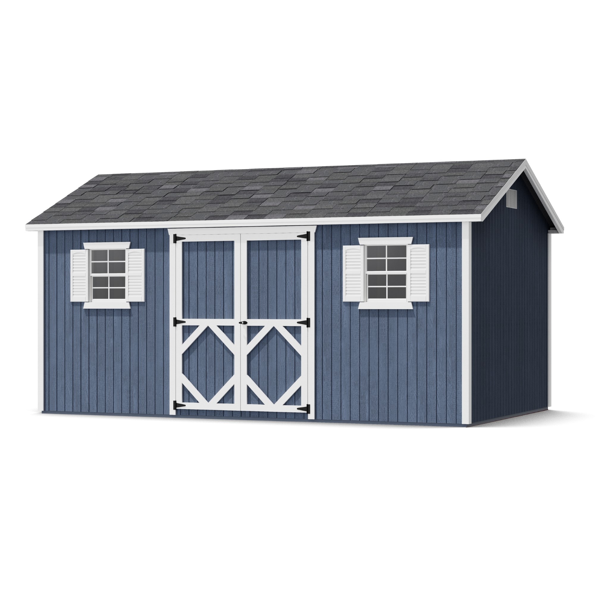 Little Cottage Co 8X16 CWS-PC-FK Classic Workshop 8-ft x 16-ft Gable Style Wood Outdoor Storage Shed with 2 Windows 2 Doors