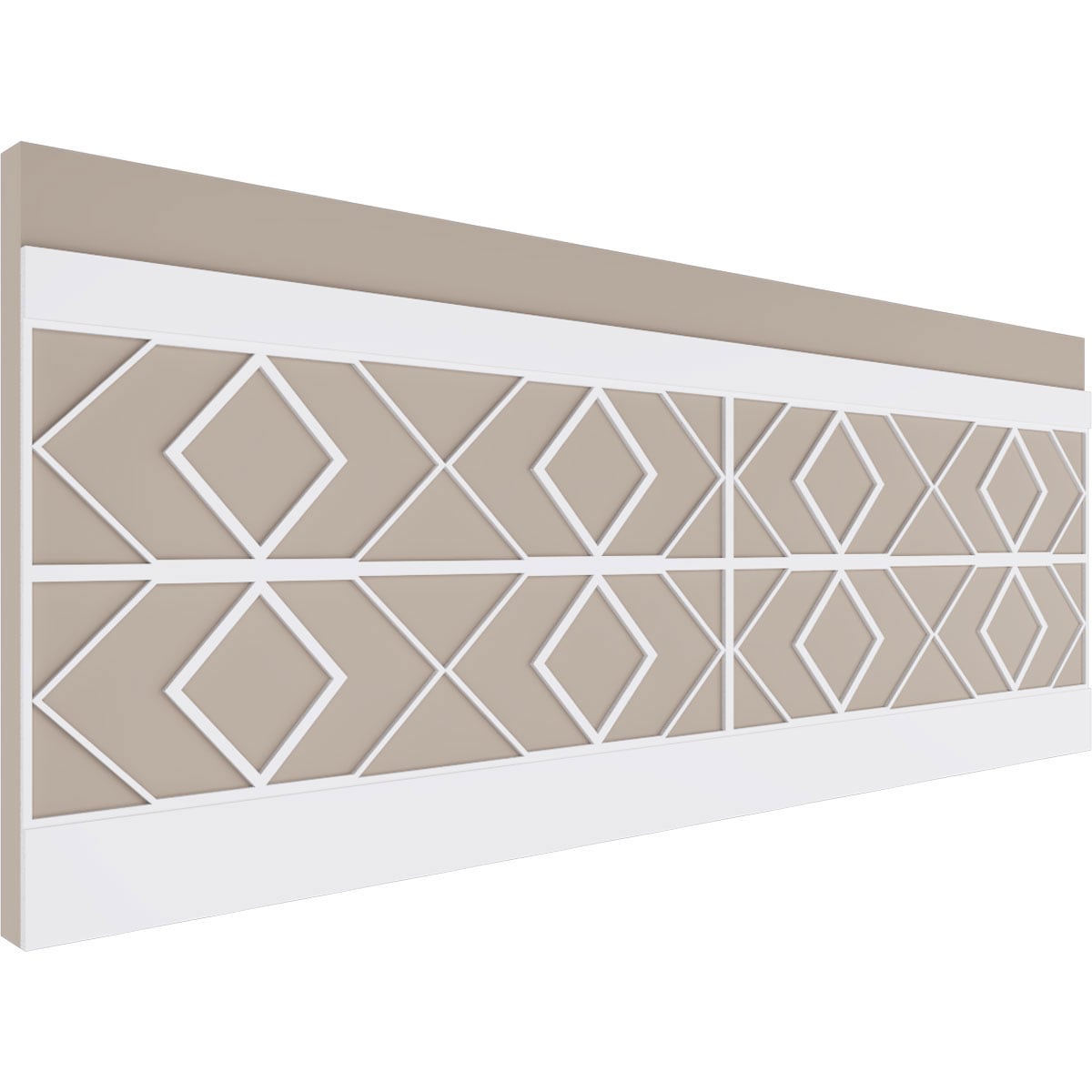 Ekena Millwork WPK32X94HRE 32-in x 94-1/2-in Smooth Paintable/Stainable White PVC Wainscoting Diamond Wall Panel ( 21.04-sq ft )