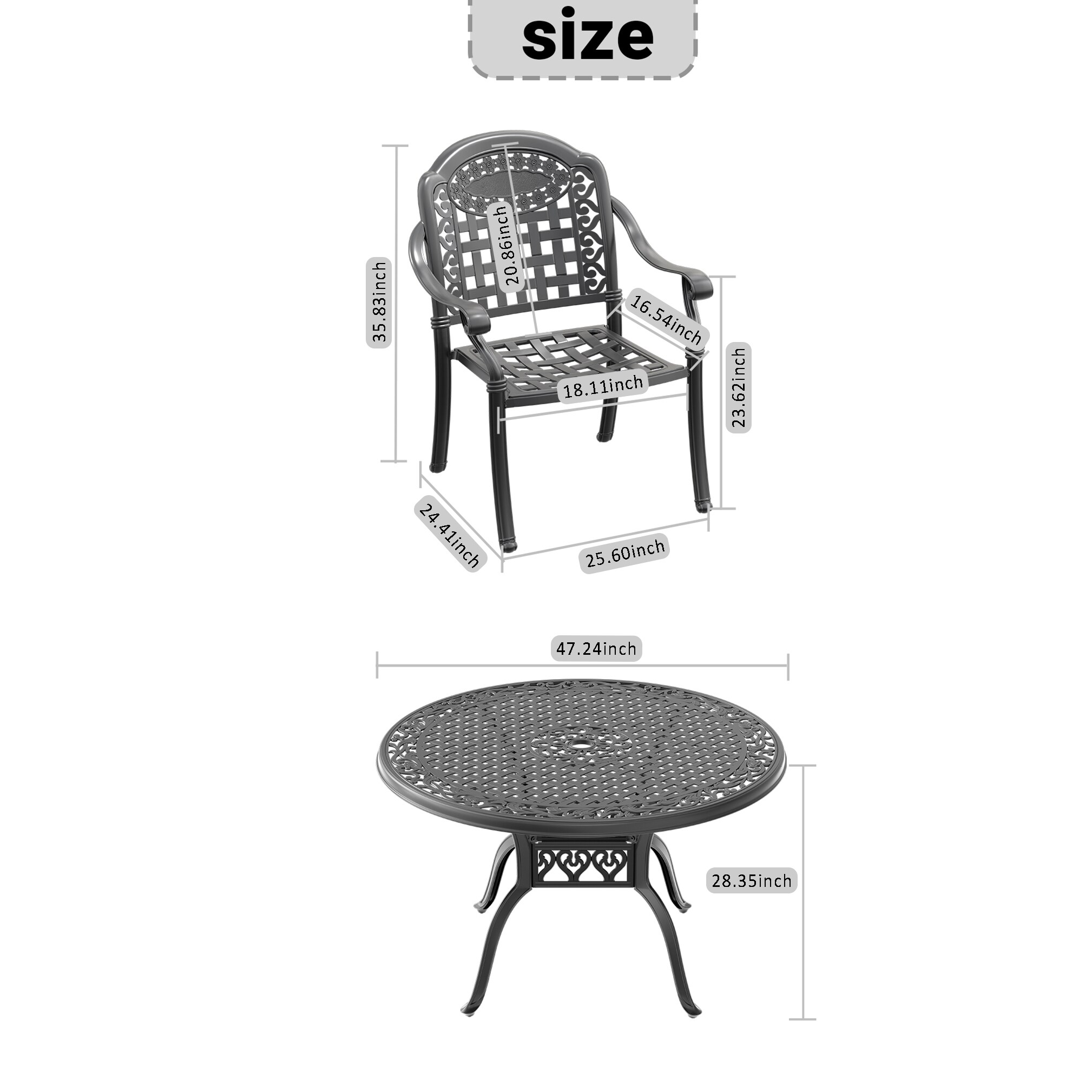 Kahomvis NICE-QP1092-136 Patio-Dining-Sets - View #4