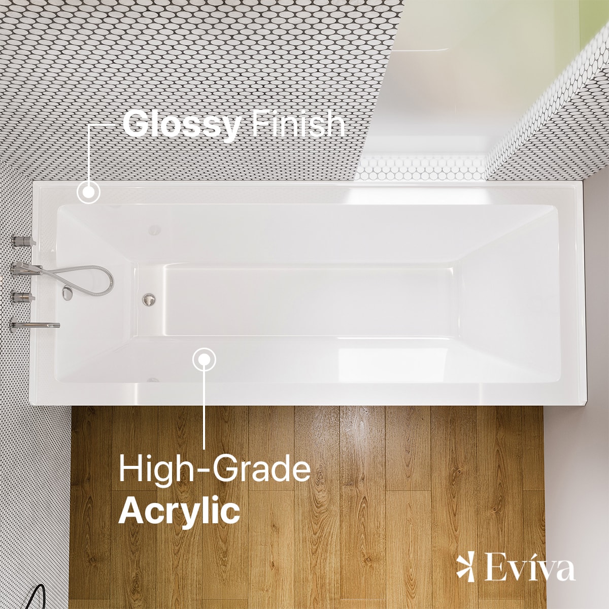 Eviva EVTB3215-L-60WH bathtubs - View #3