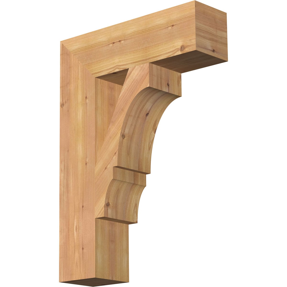 Ekena Millwork BKT06X20X28BOA05SWR Balboa block smooth 5-1/2-in x 20-in x 28-in Western red cedar Brown Wood Standard bracket