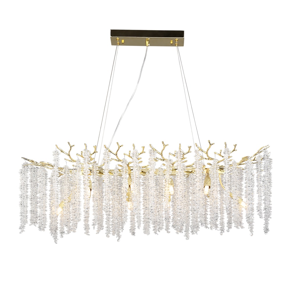 GoYeel ZP048GL10 10 -Light Brushed Gold Modern/contemporary For Use in Bedrooms, Dining Rooms, Foyers, Kitchens, Living Rooms Chandelier
