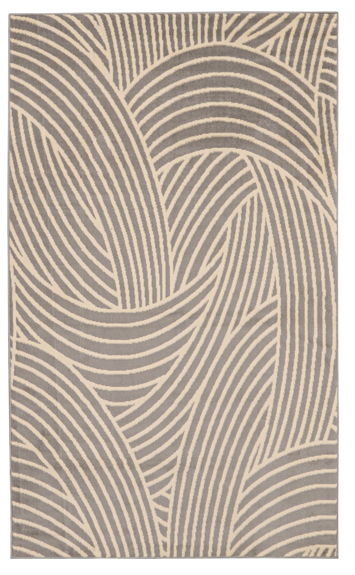 Linon RUGBC21271 7 x 10 Light Gray/Bone Indoor Area Rug