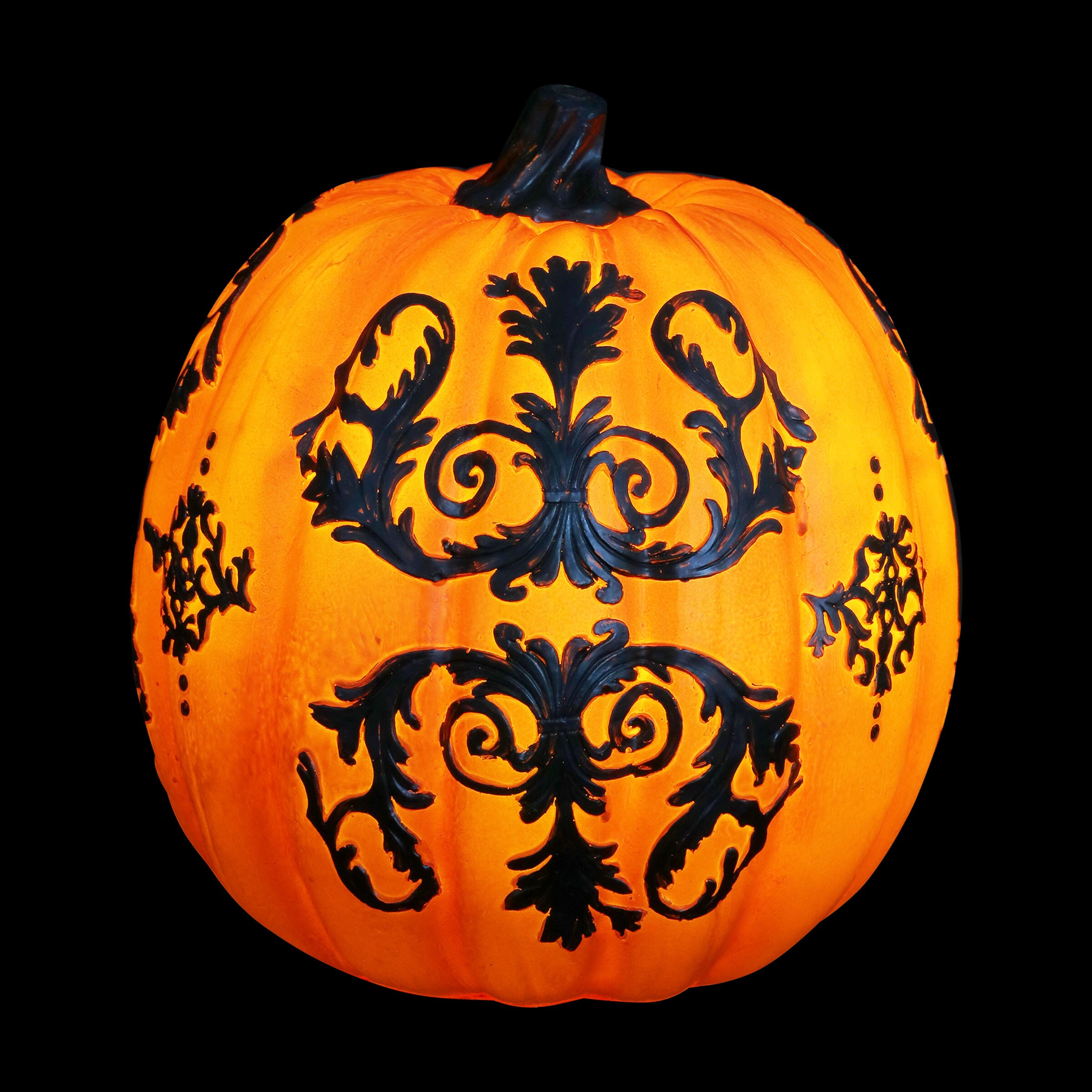 Exhart 9.5-in Tabletop Lighted Pumpkin Door Decoration in the Halloween ...