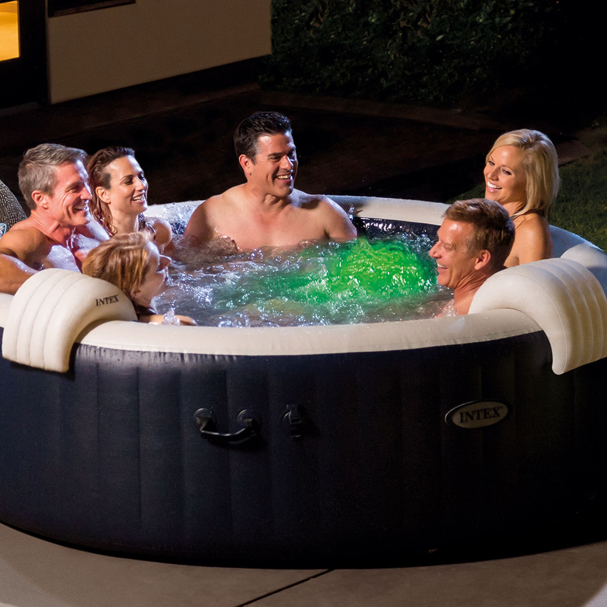 Intex 85-in x 28-in 6-Person Inflatable Round Hot Tub in the Hot Tubs  Spas  department at