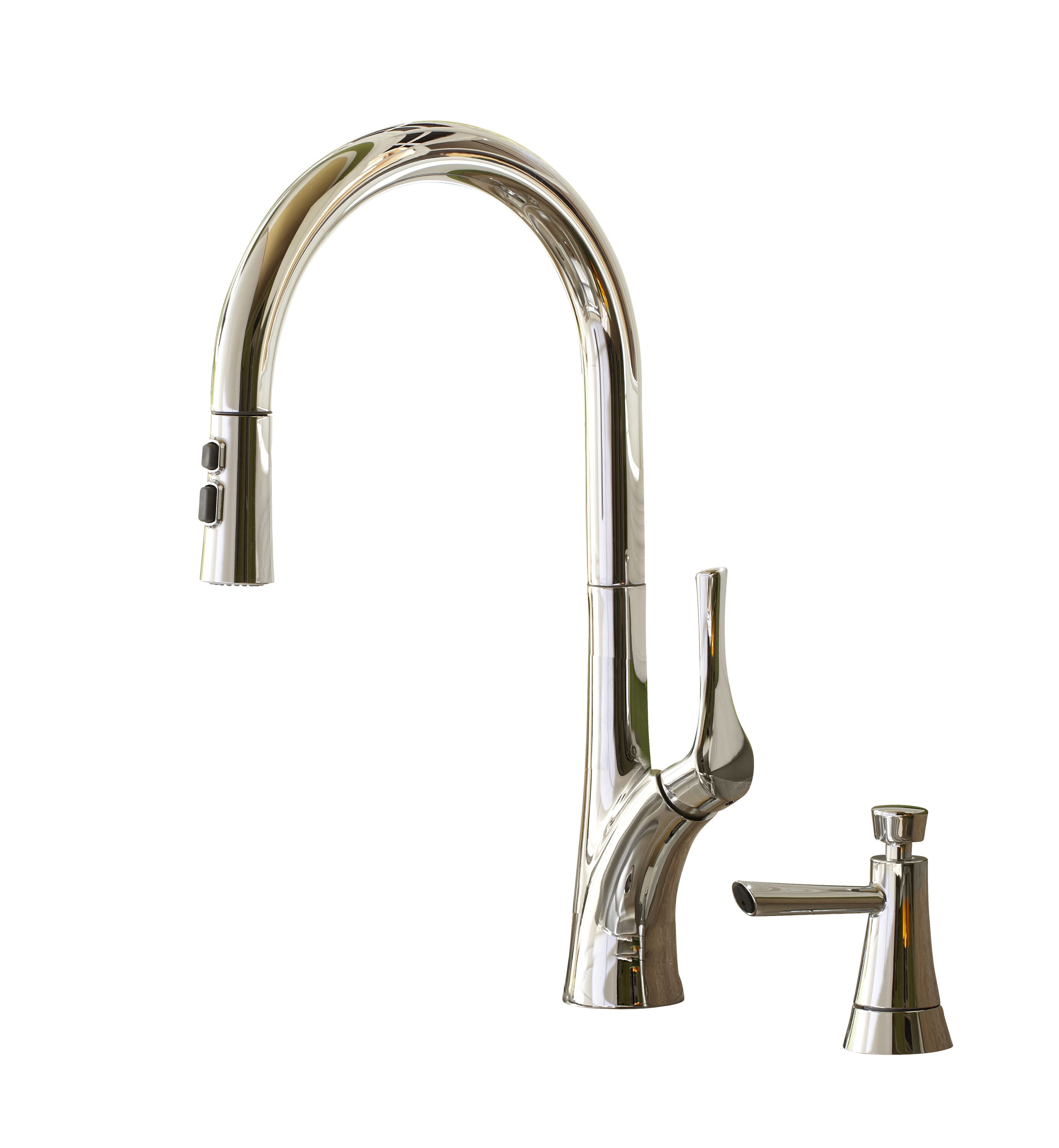 Giagni Caterina Polished Chrome Single Handle Pull Down Kitchen Faucet   01378610 