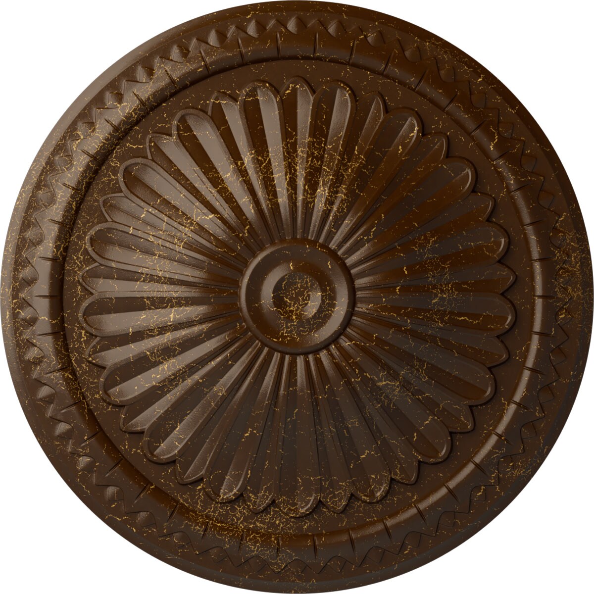 Ekena Millwork CM14AXRBC Alexa 15-in W x 15-in L Painted Root Beer Crackle Polyurethane Whole Ceiling Medallion