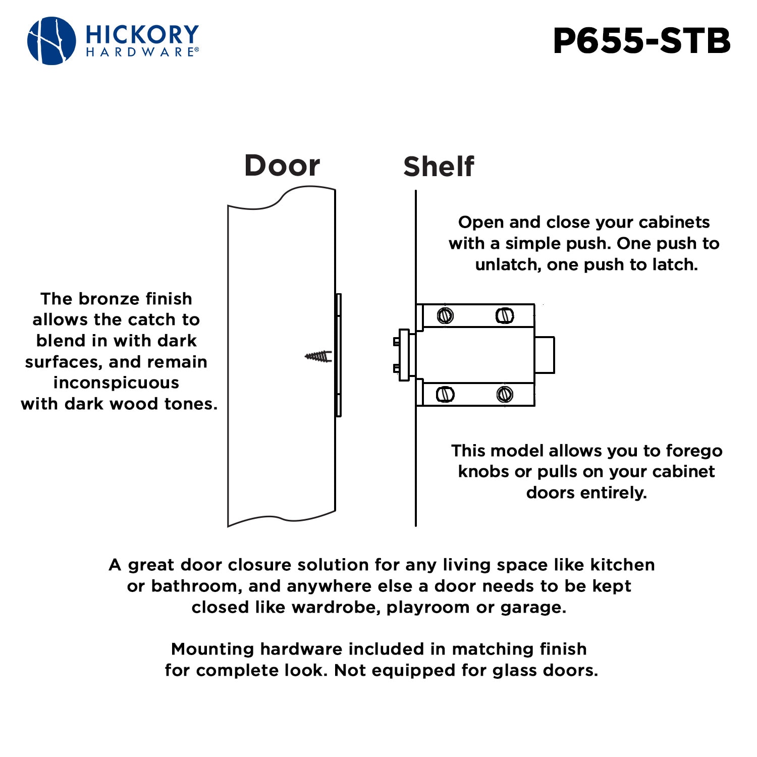 Hickory Hardware P655-STB-25B Cabinet-Latches - View #6