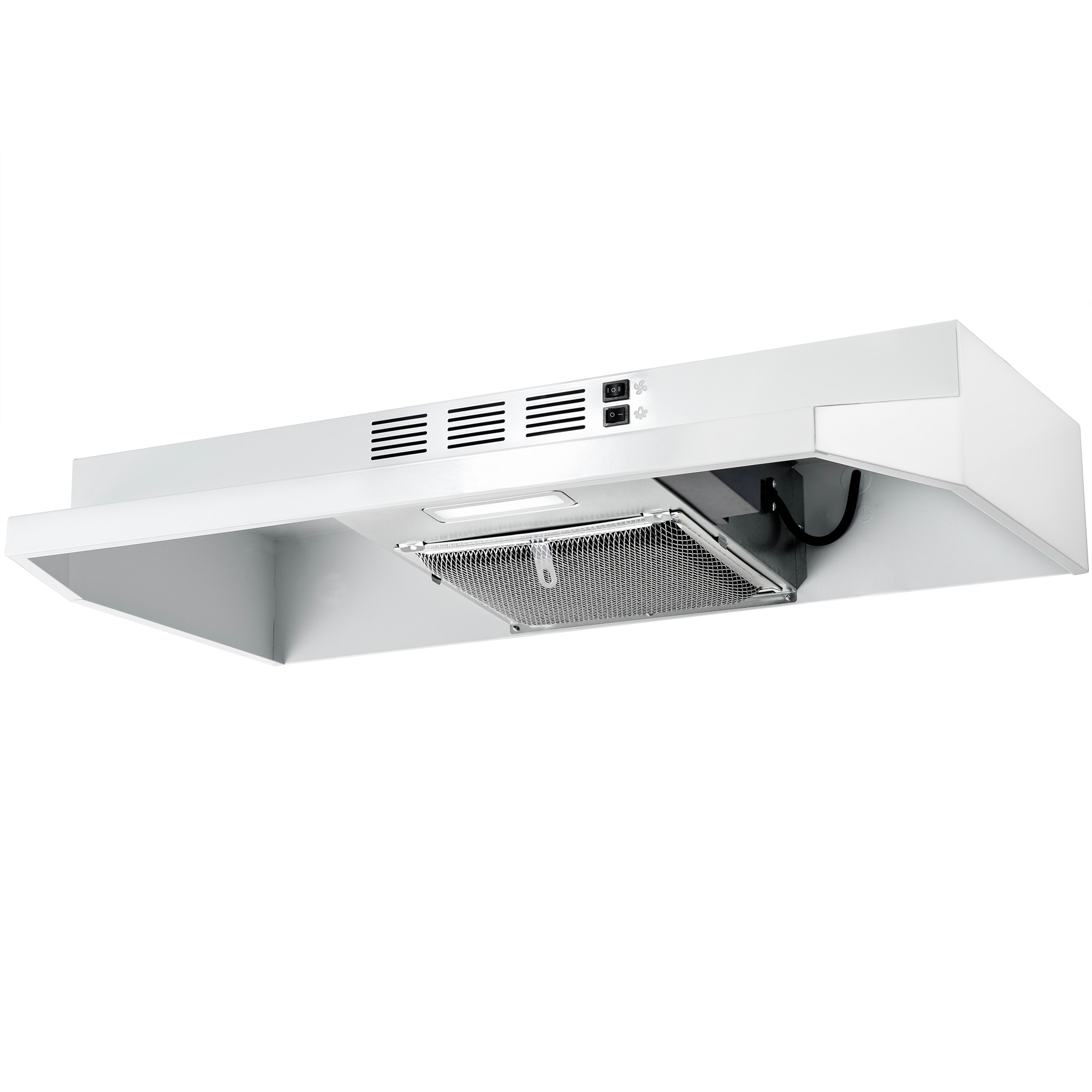 30-Inch White Convertible Stainless Steel Under Cabinet Range Hood