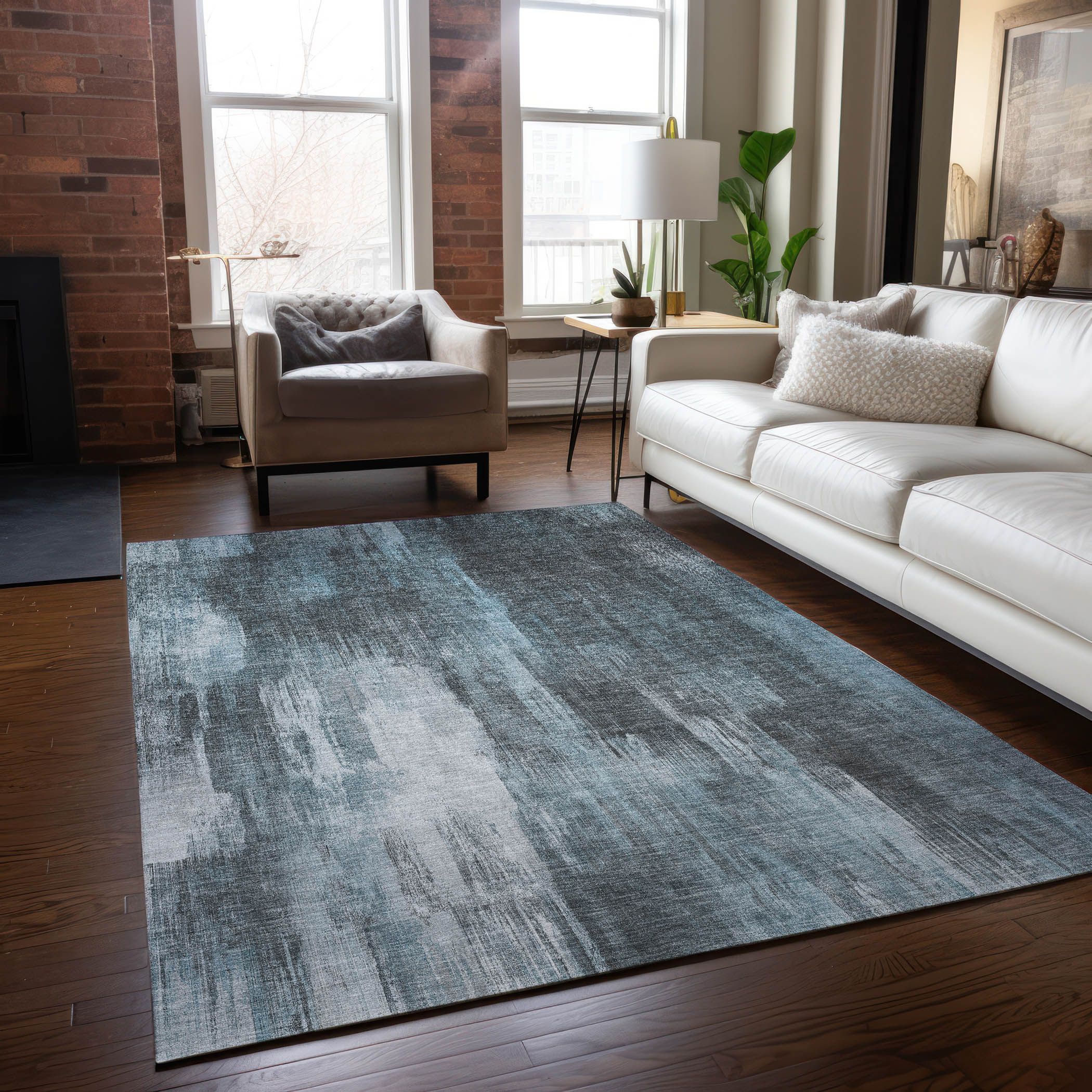 Addison Rugs ACN567TE10X14 Chantille ACN567TE 10 x 14 (ft) Polyester Teal Rectangular Indoor/Outdoor Geometric Machine washable Area rug