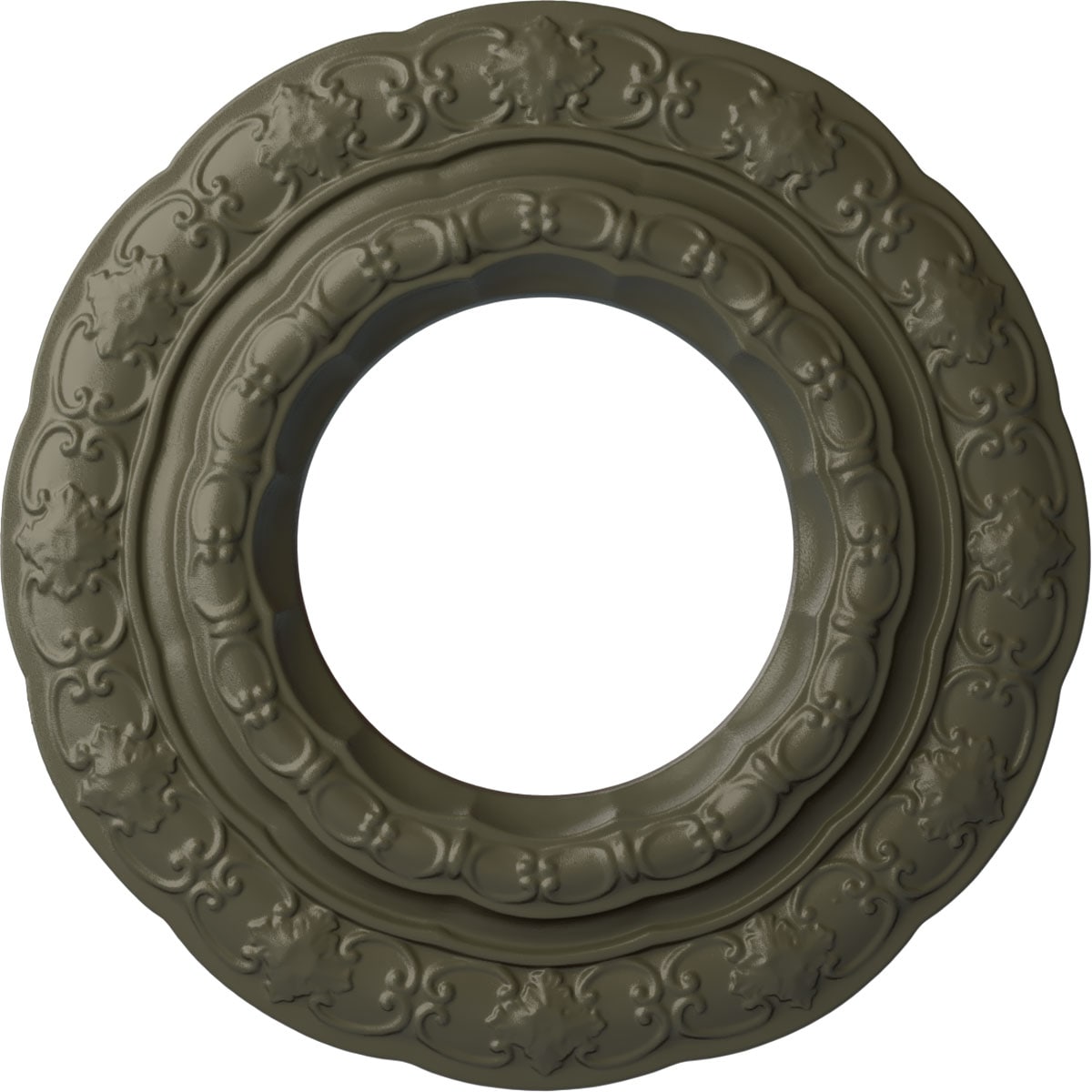 Ekena Millwork CM15LIWHF Lisbon 15.375-in W x 15.375-in L Painted Witch Hazel Polyurethane Whole Ceiling Medallion