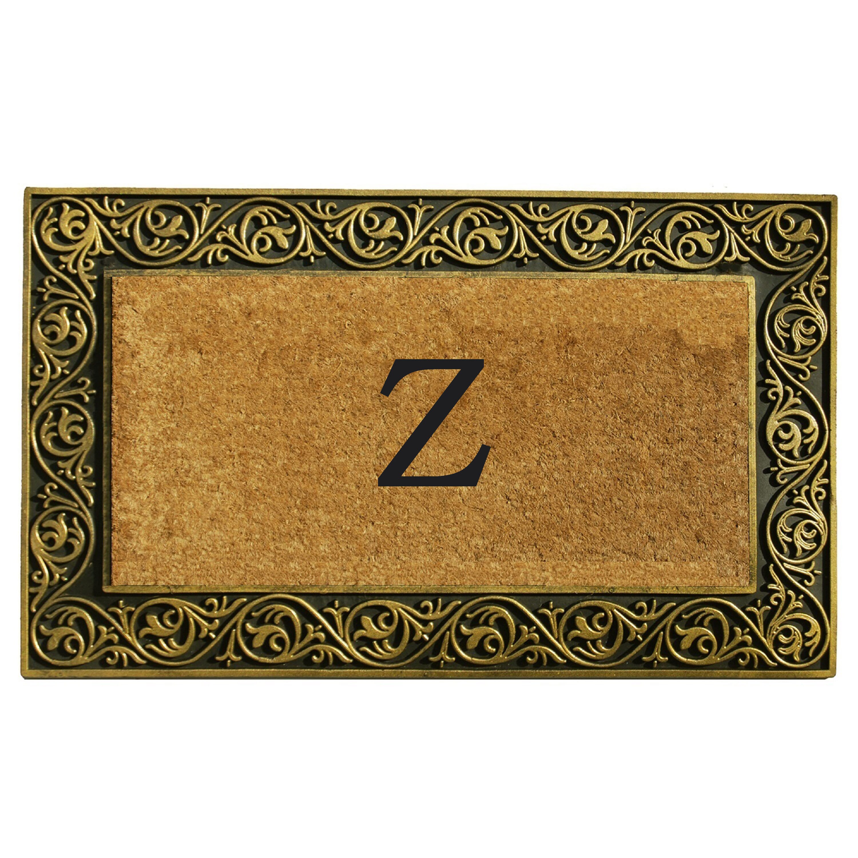 Callowaymills 10001GOLDZ 2-ft x 3-ft Natural/Gold Coir/Rubber Rectangular Indoor or outdoor Decorative Door mat