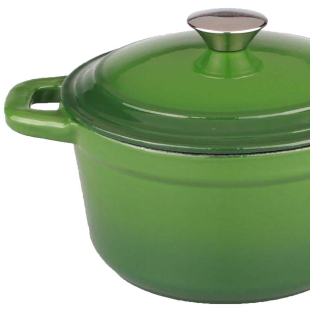 BergHOFF Neo 7qt Cast Iron Round Covered Dutch Oven, Green