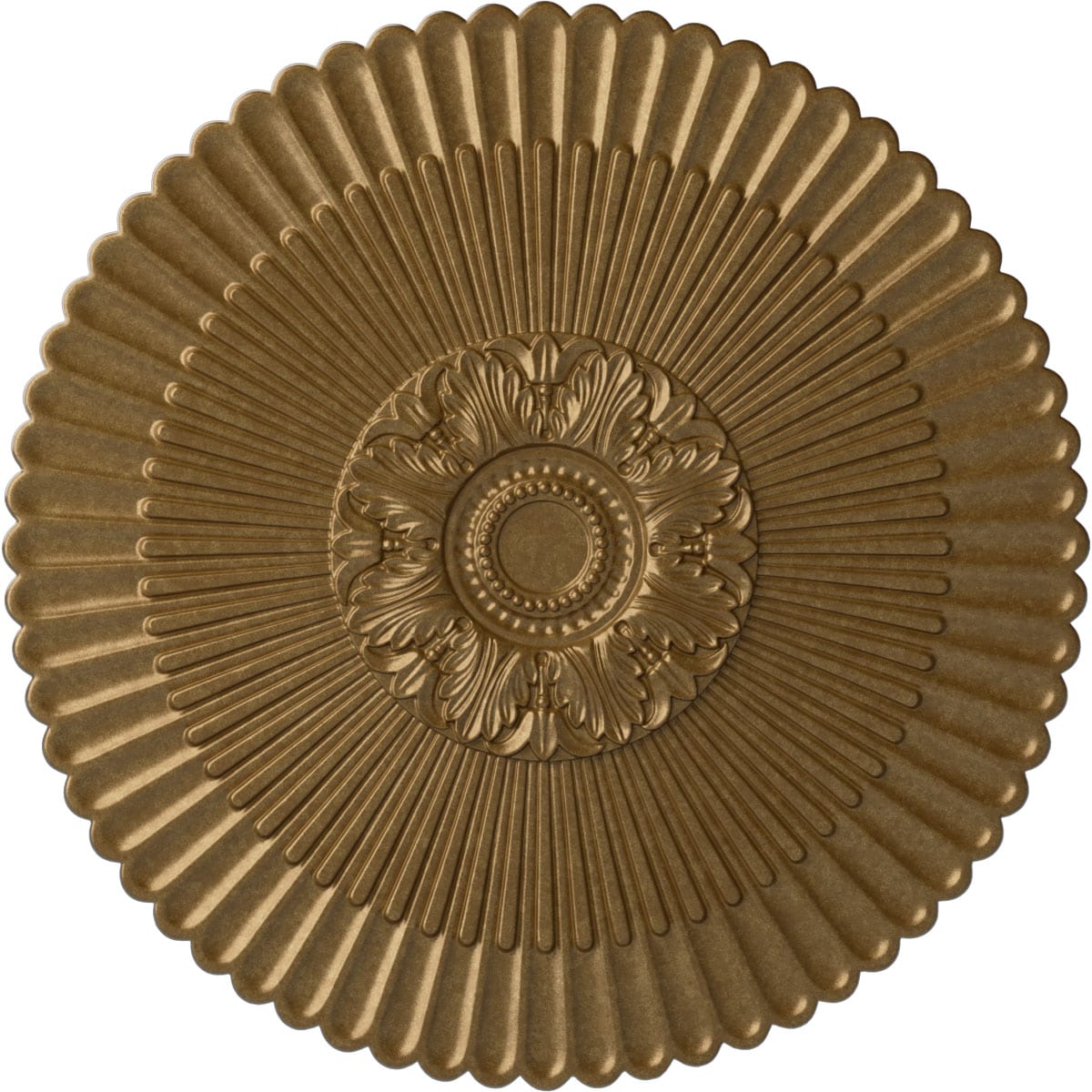 Ekena Millwork CM41NEPAS Nexus 41-in W x 41-in L Painted Pale Gold Polyurethane Whole Ceiling Medallion