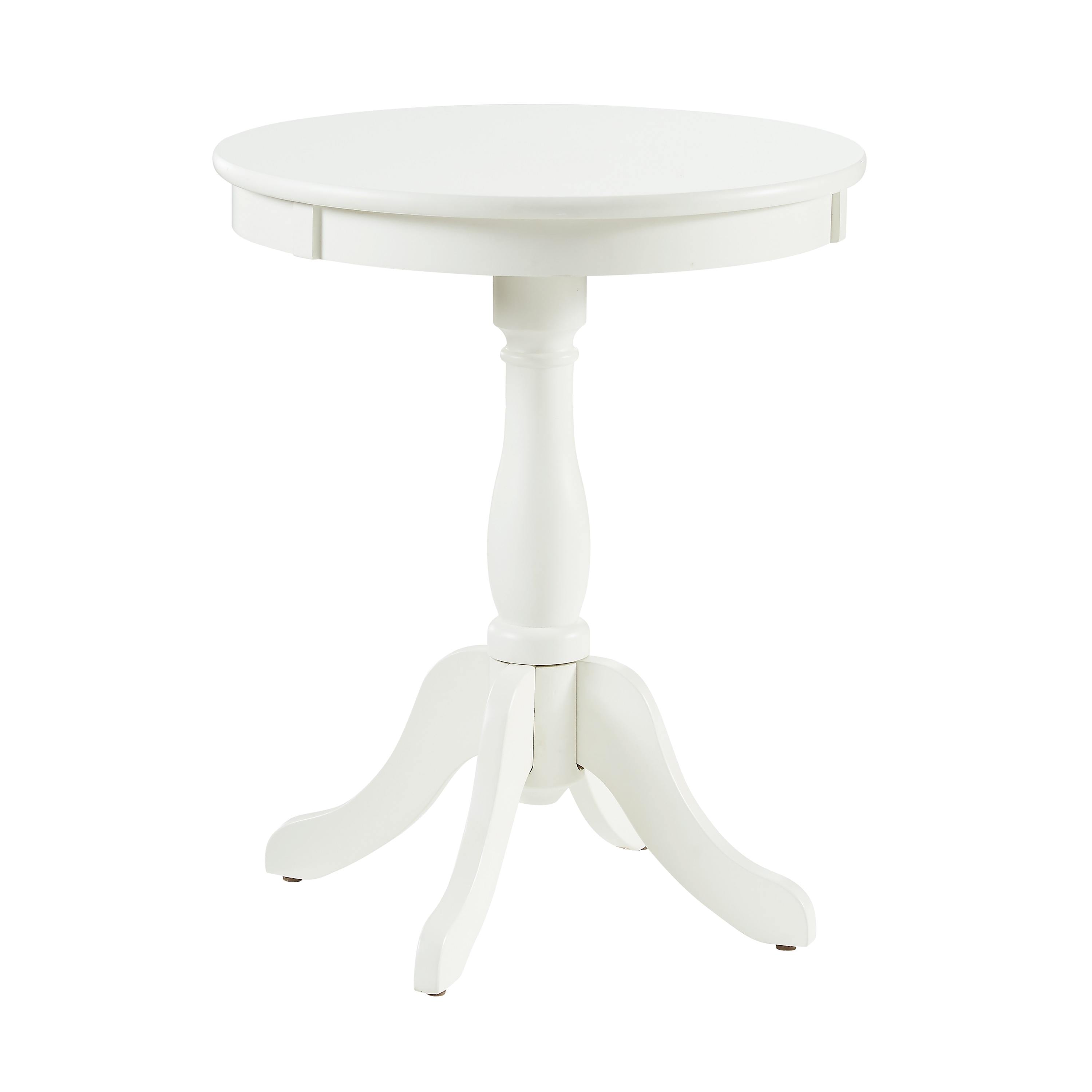 Powell PWLS263 18-Inches W x 22-Inches H White Wood Round Modern End Table Assembly Required