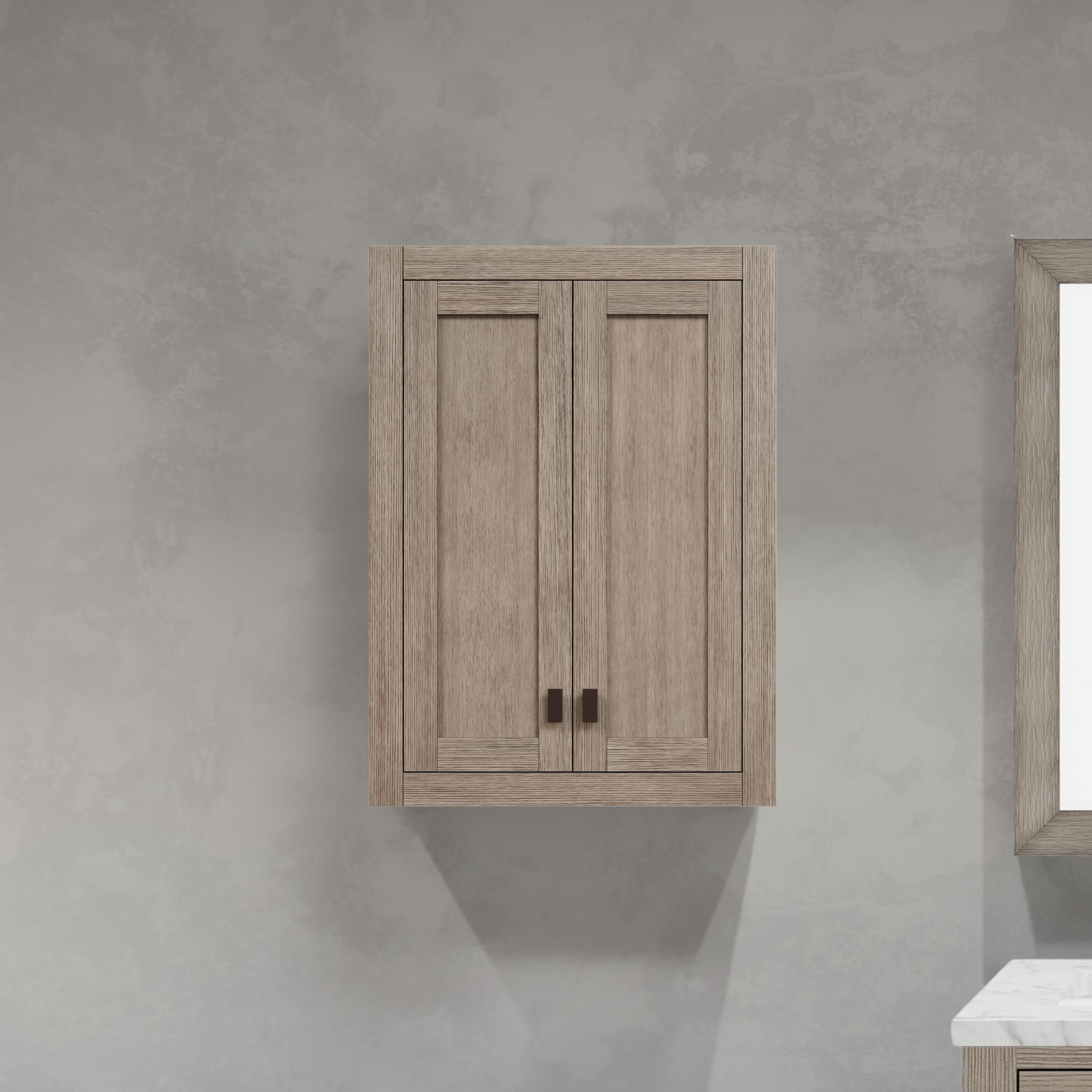 Water Creation Madison 24-in x 33-in x 12-in Grey Oak Soft Close Bathroom Wall Cabinet