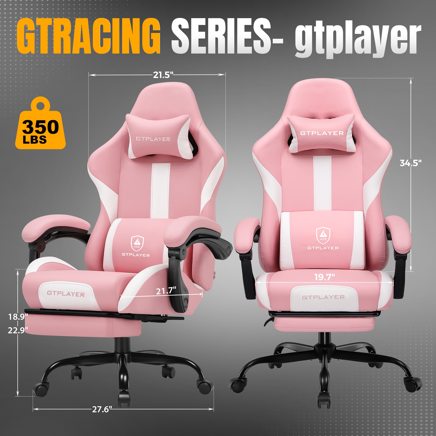 GTPLAYER LOWE'S-GT905-PINK-PU Office-Chairs - View #2