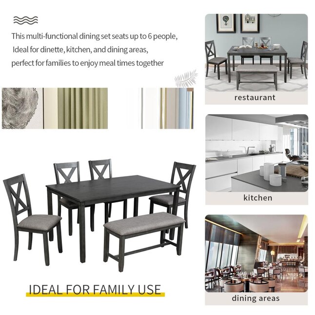 Casainc Grey Casual Dining Room Set, Diner Hill Dining Room Furniture Made In Malaysia