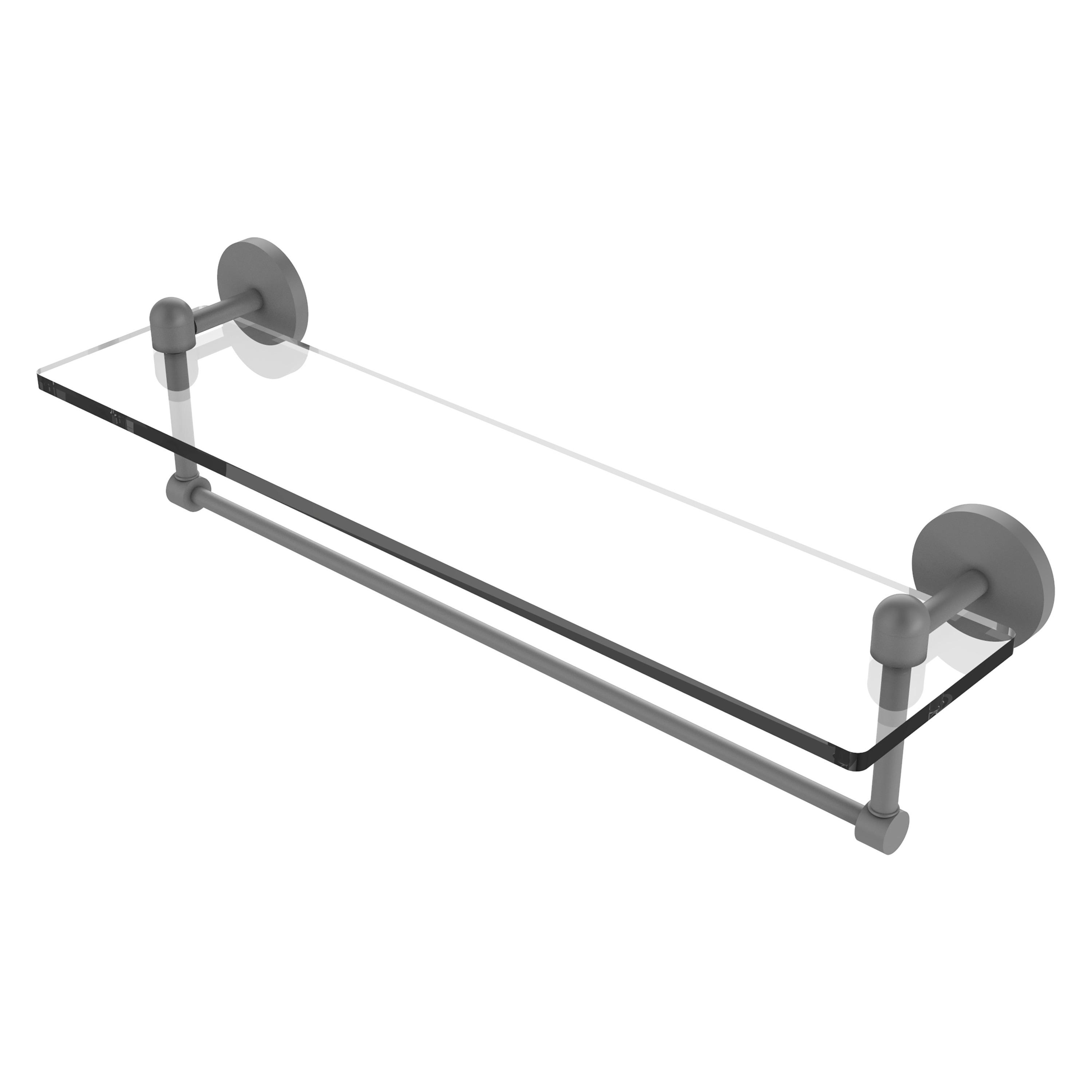 Allied Brass TA-1TB/22-GYM Tango Matte Gray Wall mount Bathroom Shelf ( 22-in x 5-in x 5-in )