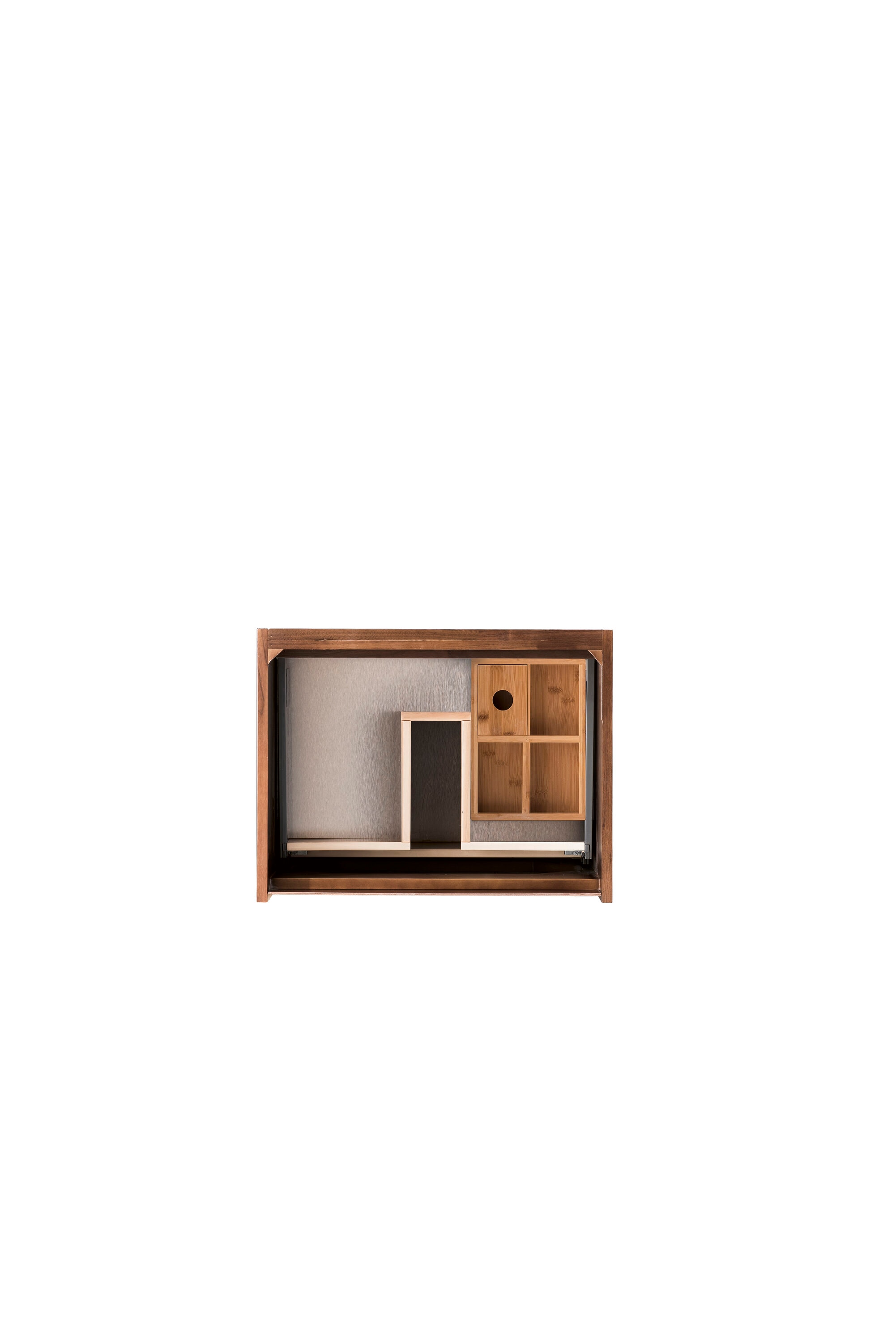 James Martin Vanities 805-V23.6-WLT-CH Mantova 24-in Mid-Century Walnut Single sink Floating Bathroom Vanity with Charcoal Black Engineered stone Top