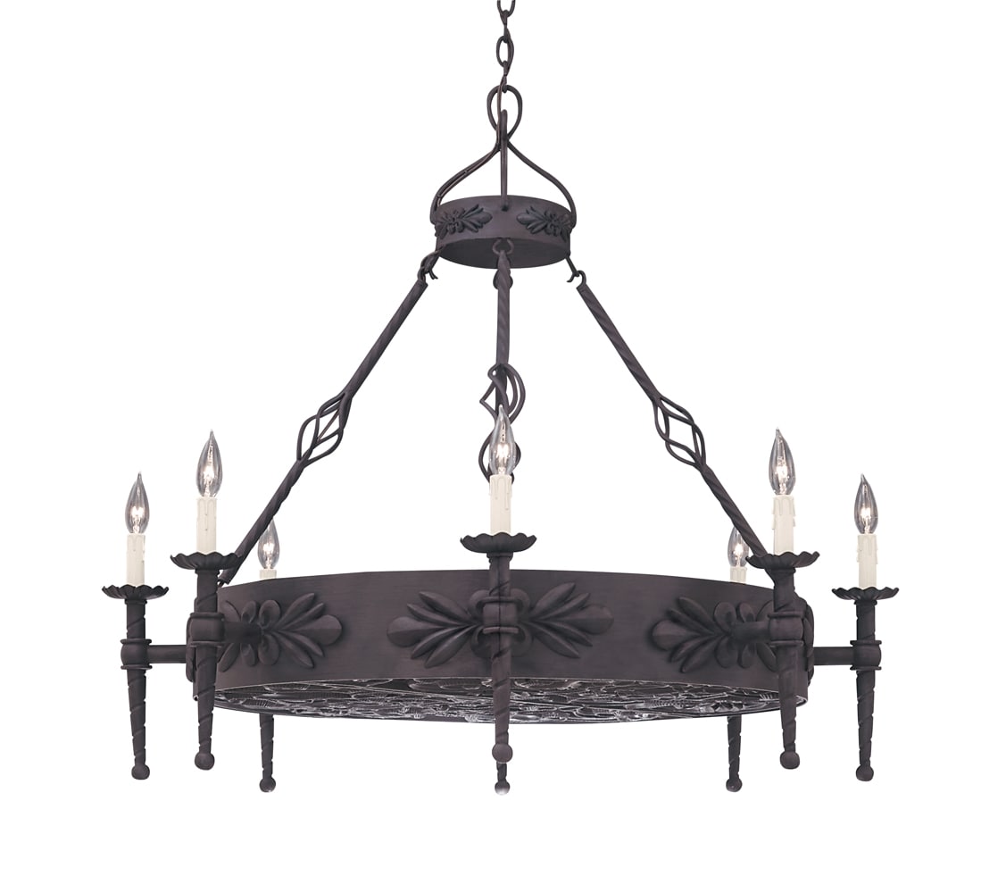 Designers Fountain 9185-NI Alhambra 8-Light Natural Iron Transitional Chandelier