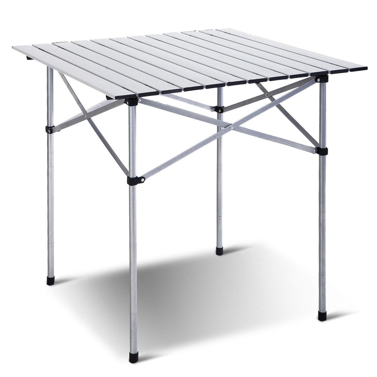 Picnic Table Patio Outdoor Folding Portable Camping Square Top Dining Aluminum 