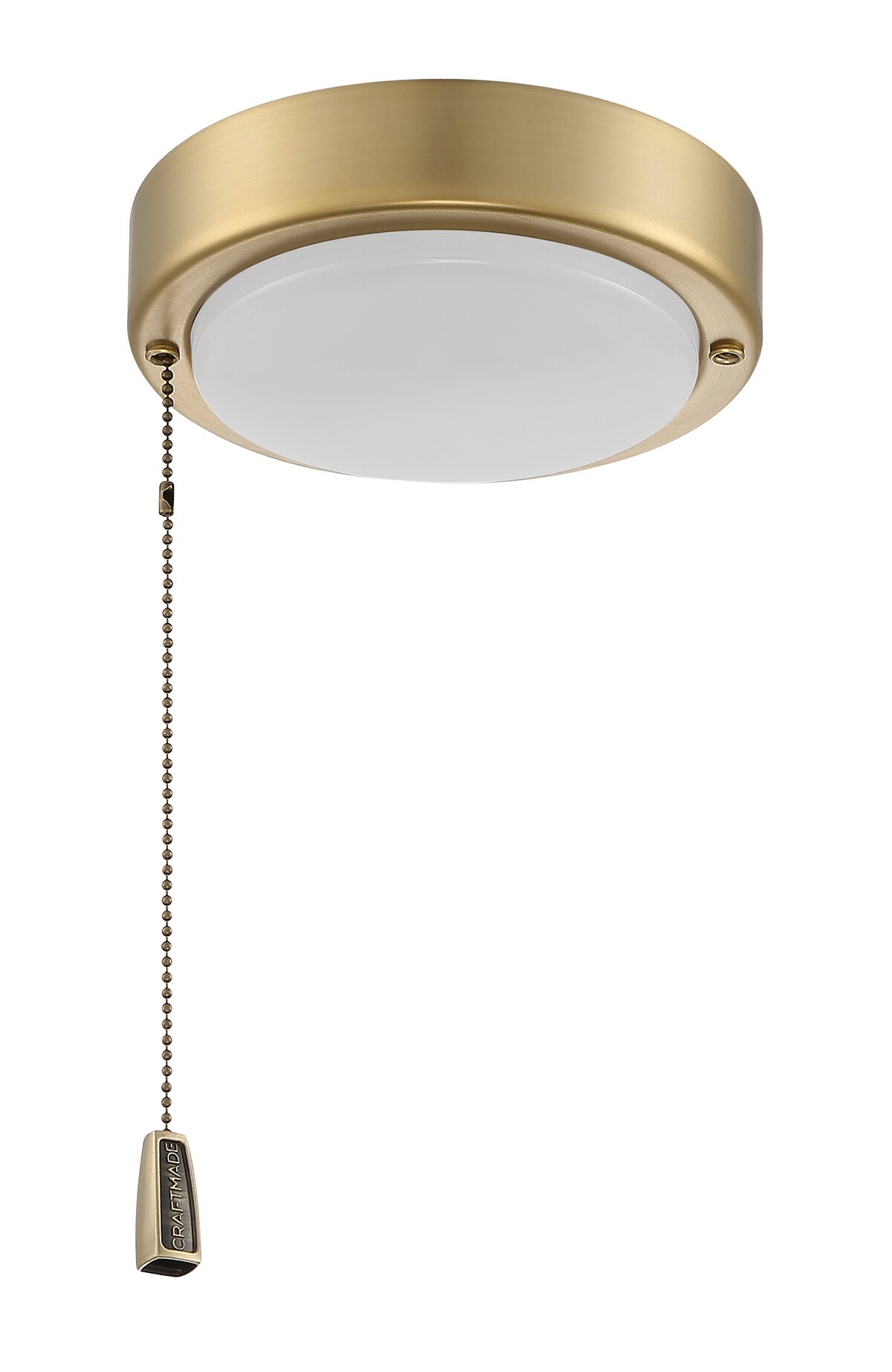 Satin Brass LED Ceiling Fan Light Kit with Acrylic Shade