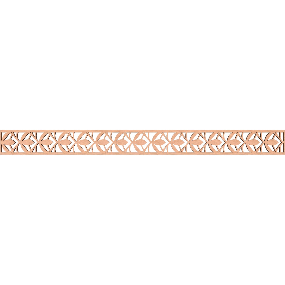Ekena Millwork MLDB04X46SALAL Salem Fretwork Flat Trim 4-in x 3.87-ft Alder Brown Unfinished 2155793 Pierced Wall Panel Moulding