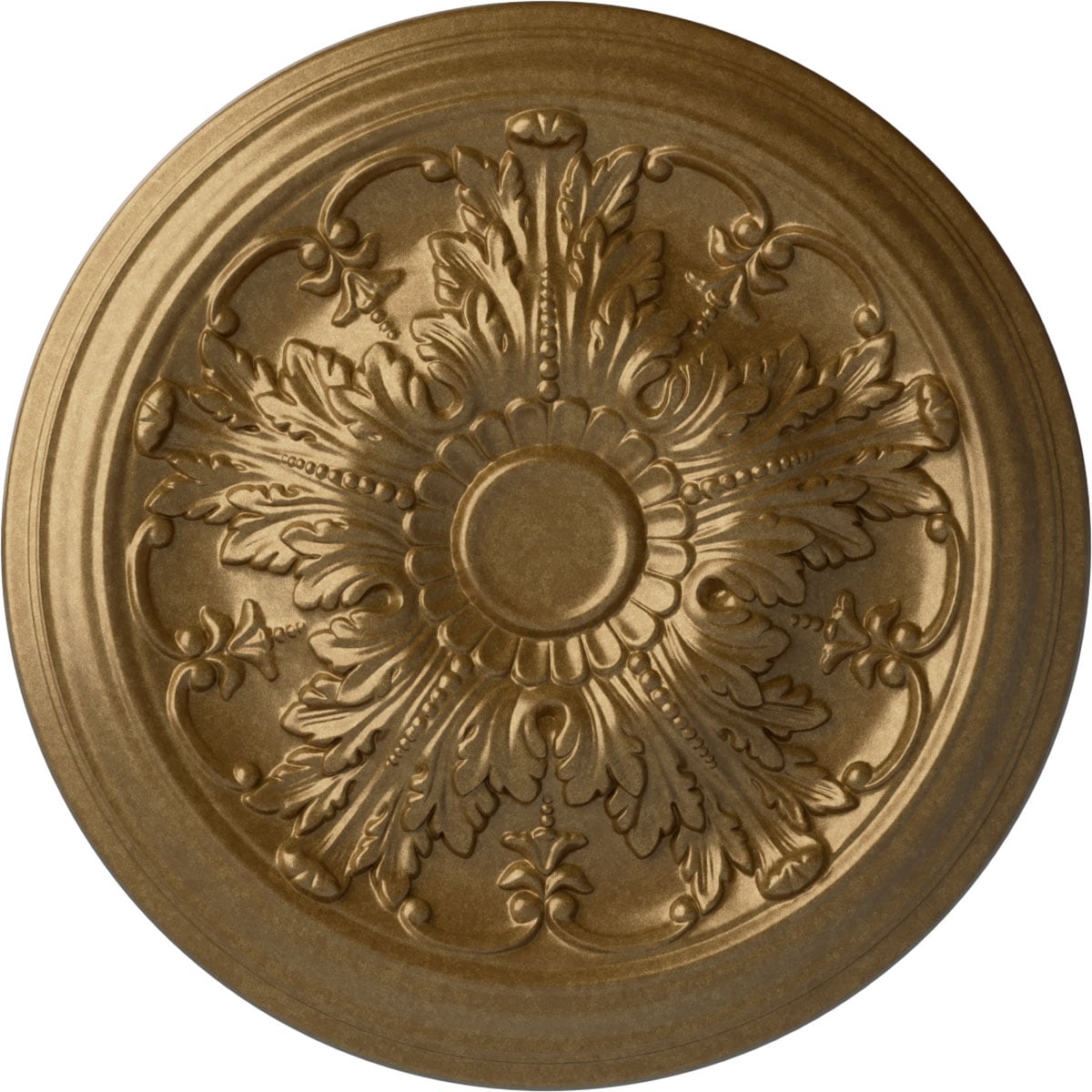 Ekena Millwork CM20DAPAS Damon 20-in W x 20-in L Painted Pale Gold Polyurethane Whole Ceiling Medallion