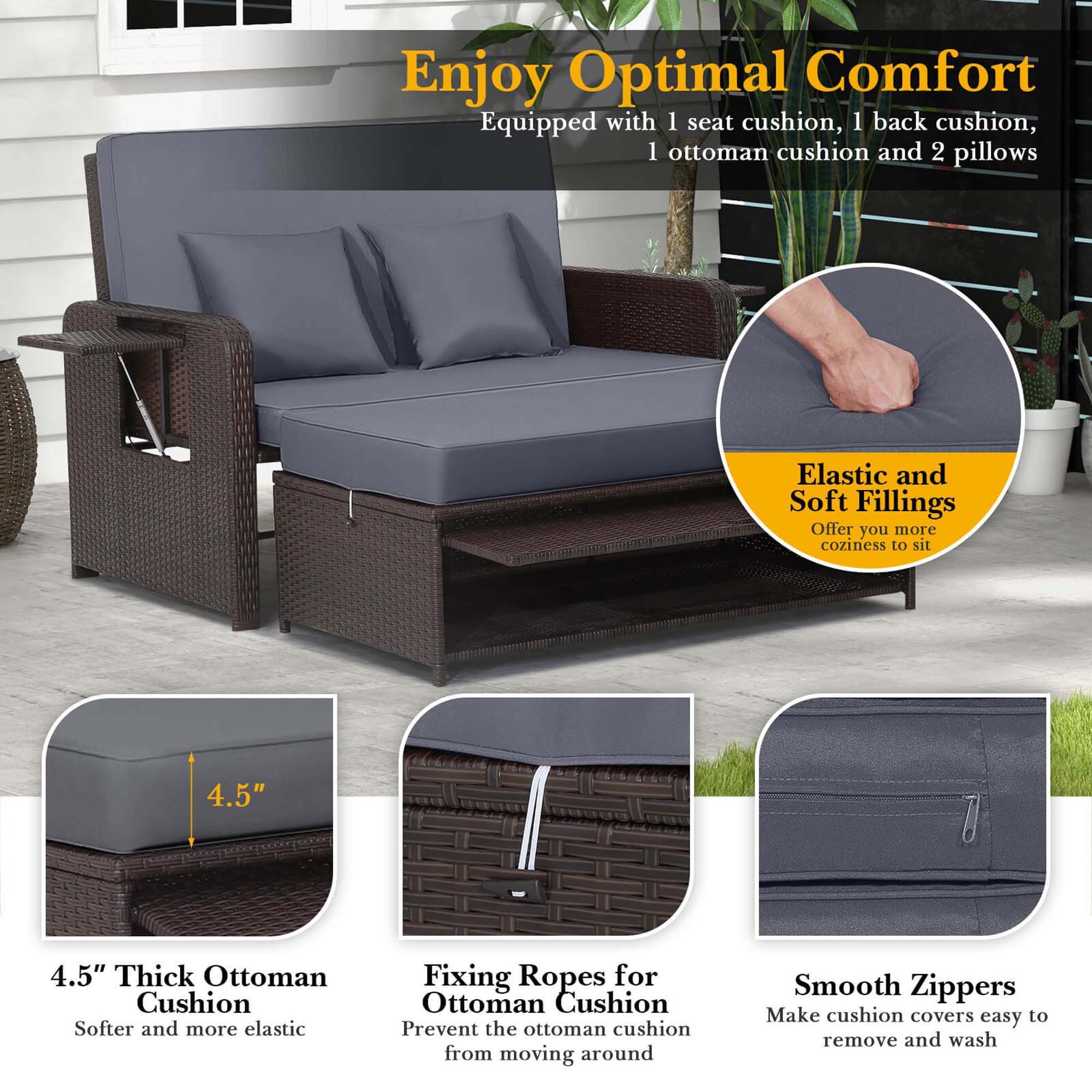 Costway HCST03826 Sofas-Loveseats - View #5