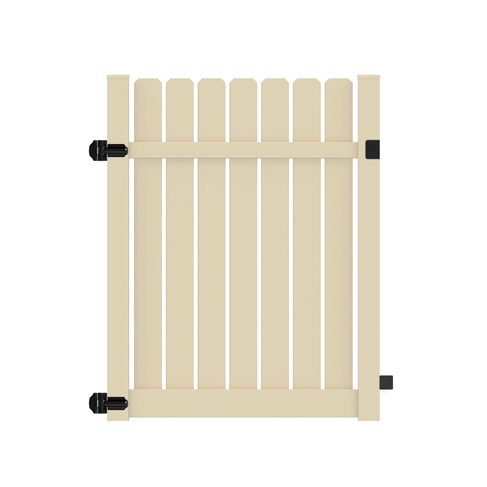 Freedom 73048578 Waverly 6-ft H x 5-ft W Sand Privacy Vinyl Dog ear Fence gate kit (Unassembled)