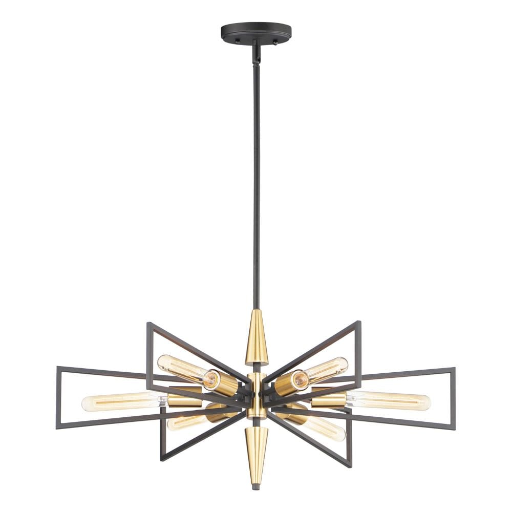 Maxim Lighting Wings 6-Light Modern Black/Satin Brass Incandescent Chandelier