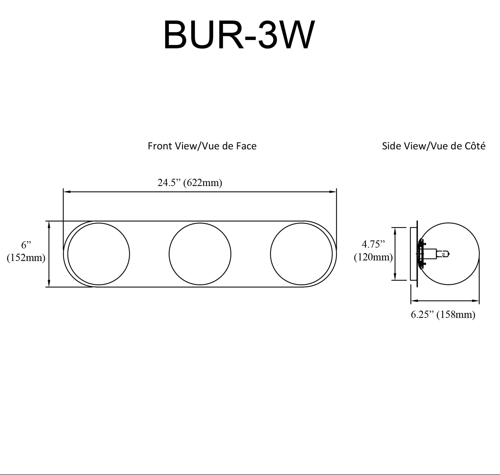 Dainolite BUR-3W-MB-CLR b089995 - View #2