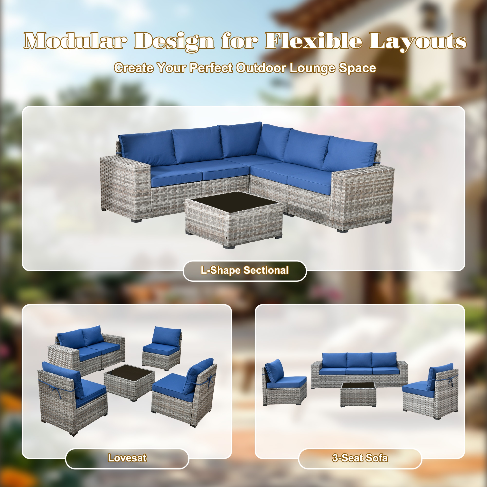 Pouuin SCFPBBR7-9 Patio-Sofas-Daybeds - View #9