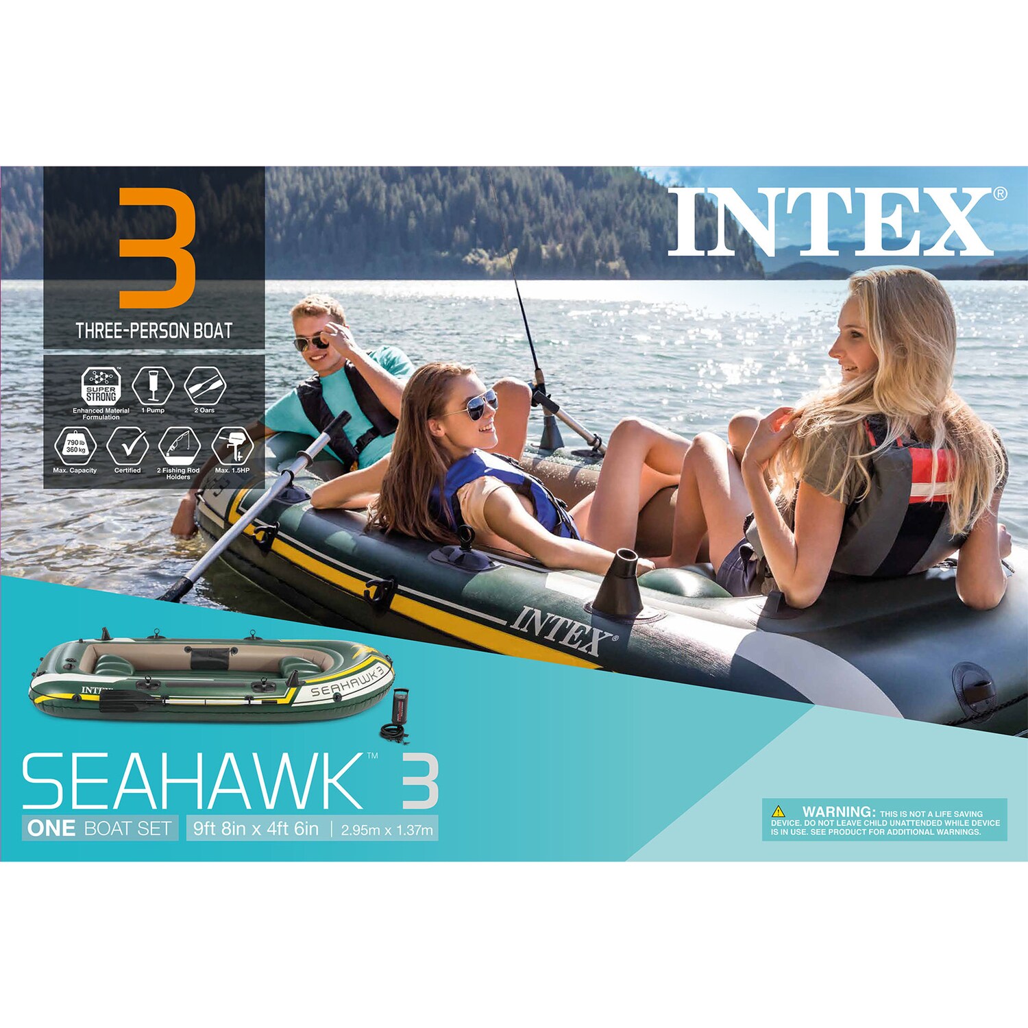 INTEX Seahawk 11 ft 7 in Inflatable Boat Set