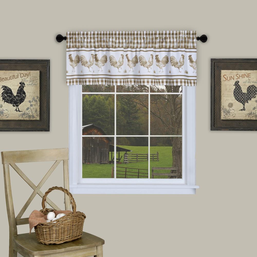 Achim BRVL14TP12 Barnyard 14-Inches Taupe Polyester Rod pocket Valance