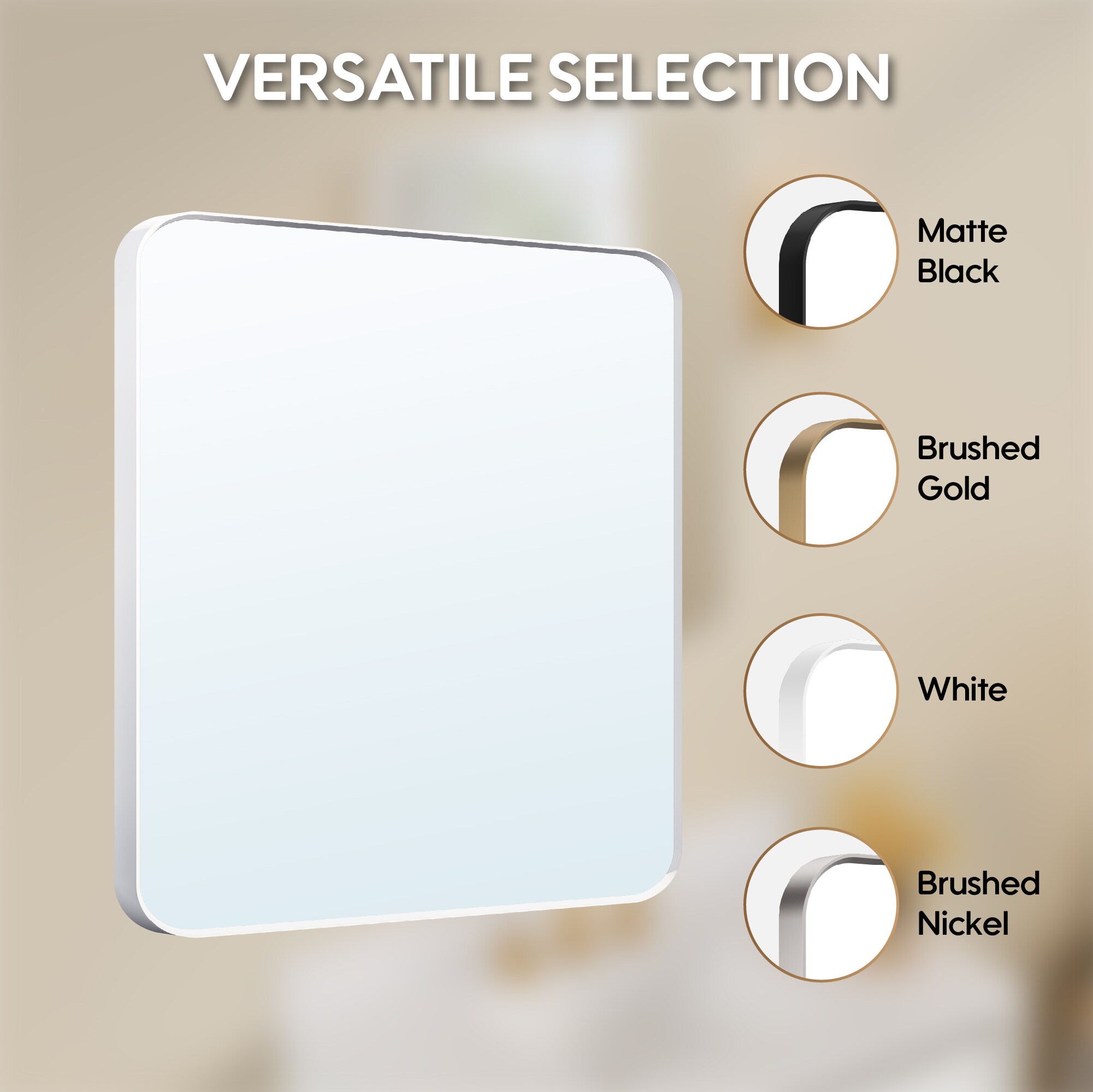 WELLFOR F1MR3036WT Framed-Bath-Mirrors - View #4
