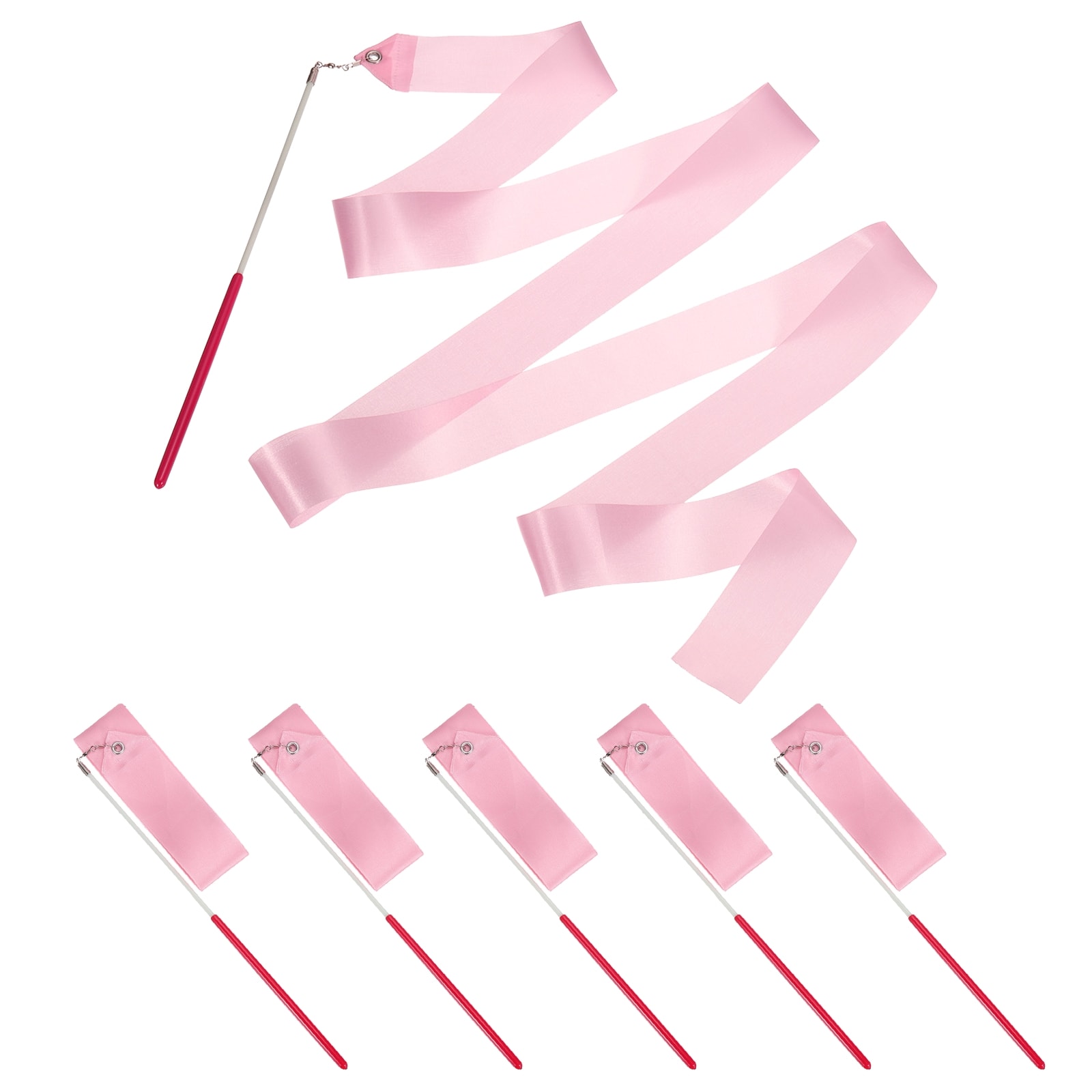 PATIKIL Dance Ribbons 6pcs 78.7 Inch Gymnastics Dance Streamers with Non-Slip Wand Dance Flags for Gifts Dancing Talent Shows Baton Twirling Light Pink #S26051500UX8824