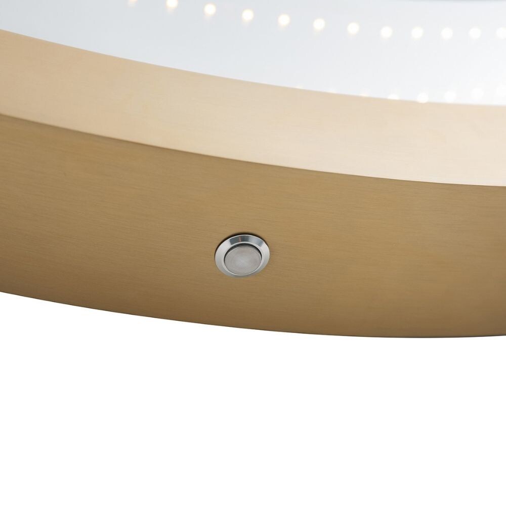 Starfall Infinity LED Round Wall Mirror with Brushed Brass Frame