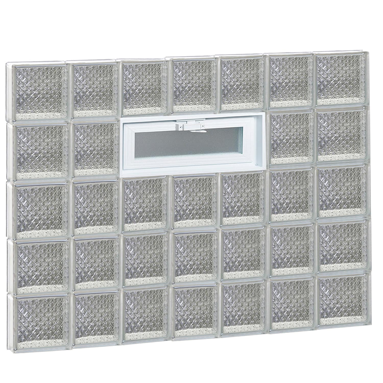 REDI2SET V4638DP Diamond Glass 44-1/4-in x 36-3/4-in Frameless Replacement Vented Glass Block Window