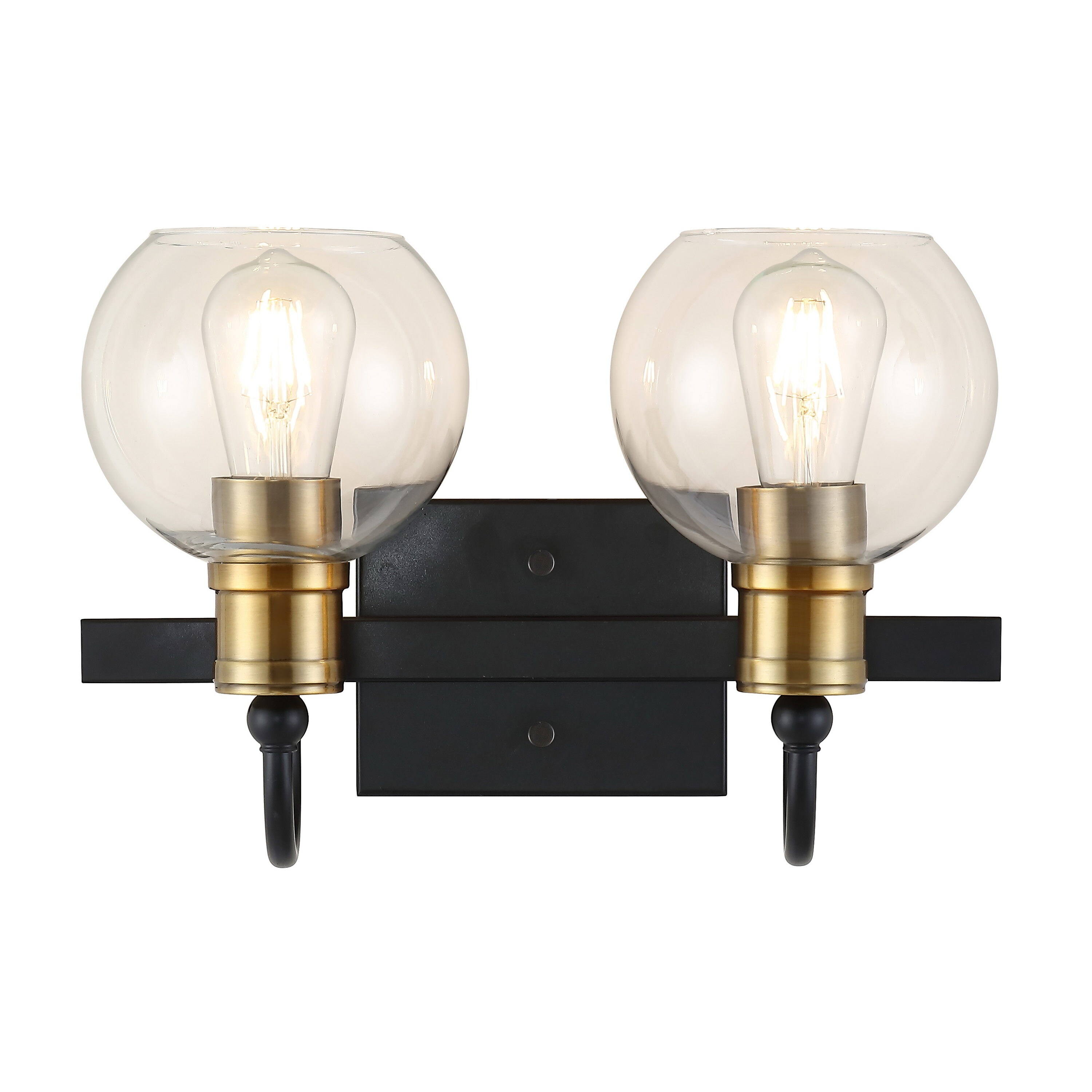 Marais 14.5" Black and Brass Iron Bathroom Vanity Light