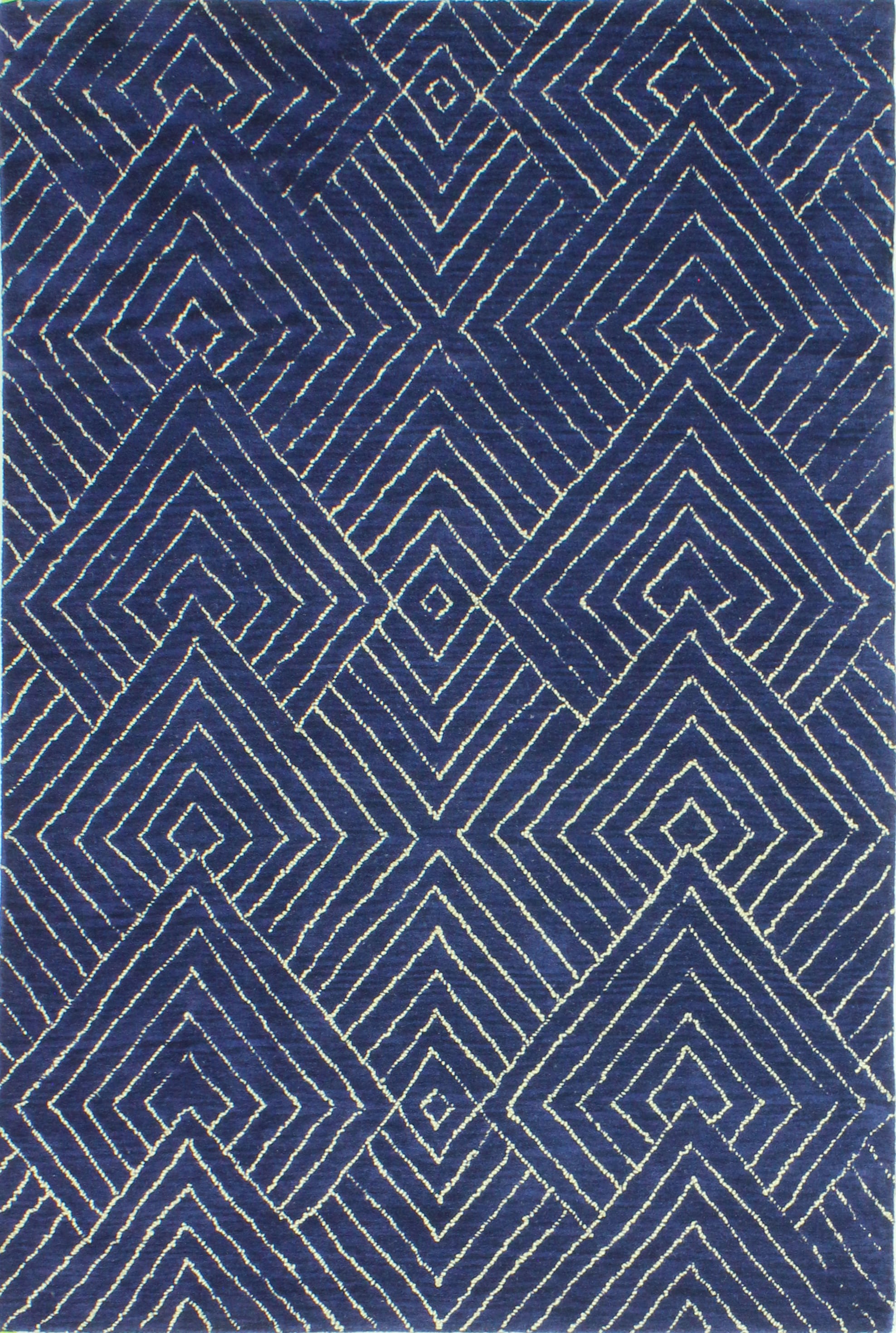 Bashian 649652239101 8 X 10 (ft) Wool Navy Indoor Geometric Moroccan Area Rug