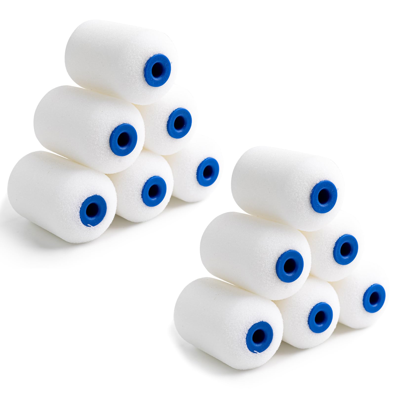 Phewnyzo  2 Inch Foam Paint Roller Covers 12 Pack High Density Mini Paint Roller Refills for Trim and Corners Reusable Sponge Rollers for Smooth
